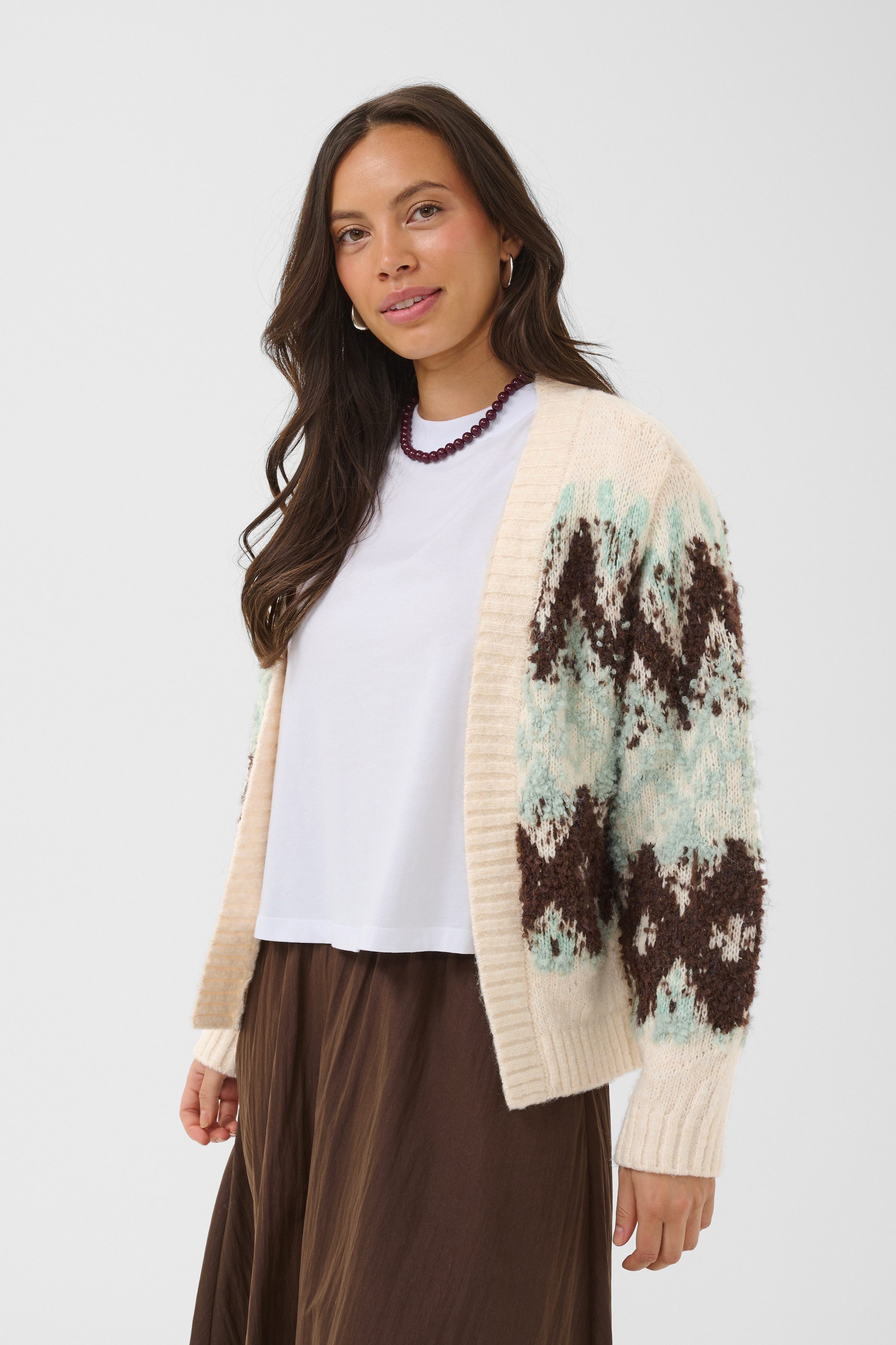 Saint Tropez Strickjacke TuskaSZ Cardigan Materialmix, Regular fit
