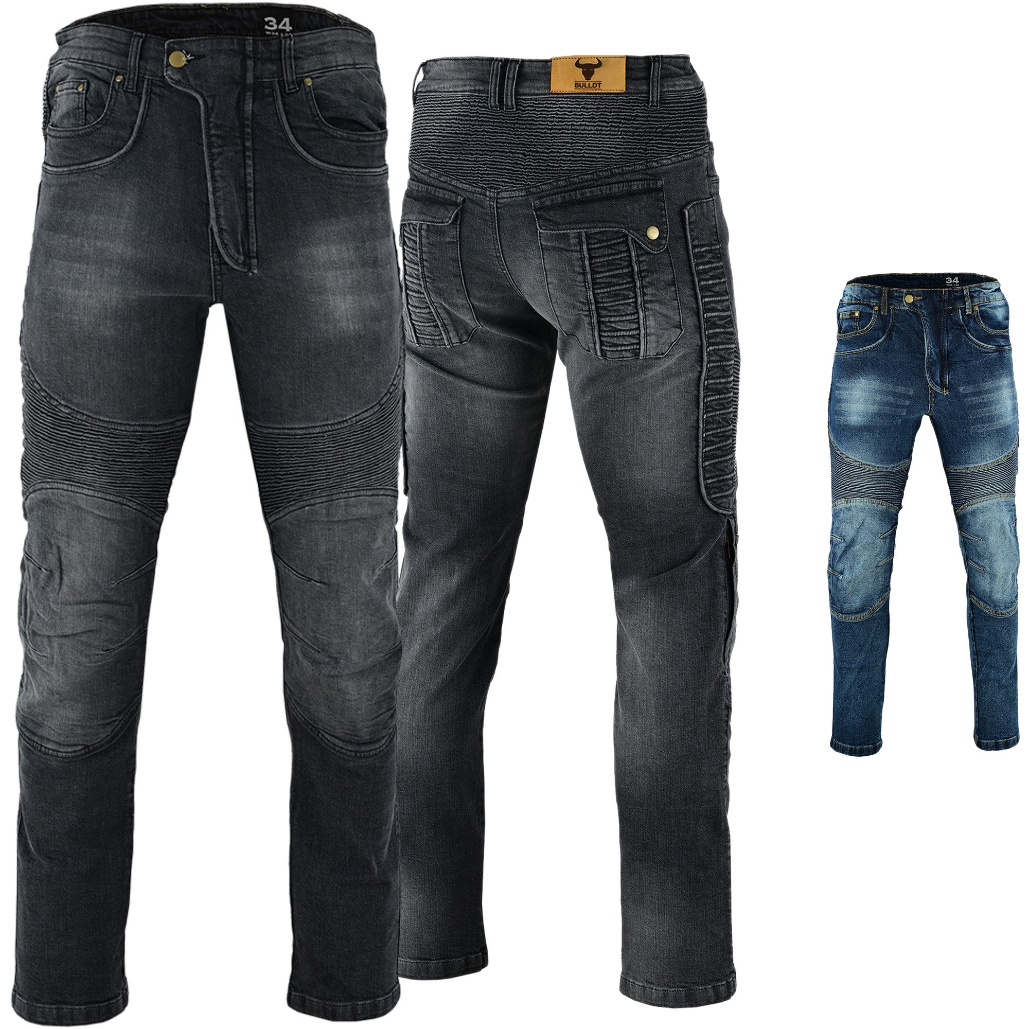 BULLDT Motorradhose JEANS-013 (mit 4 Protektoren) Herren Bikerjeans Motorradjeans Bikerhose Moped Quad Jeanshose