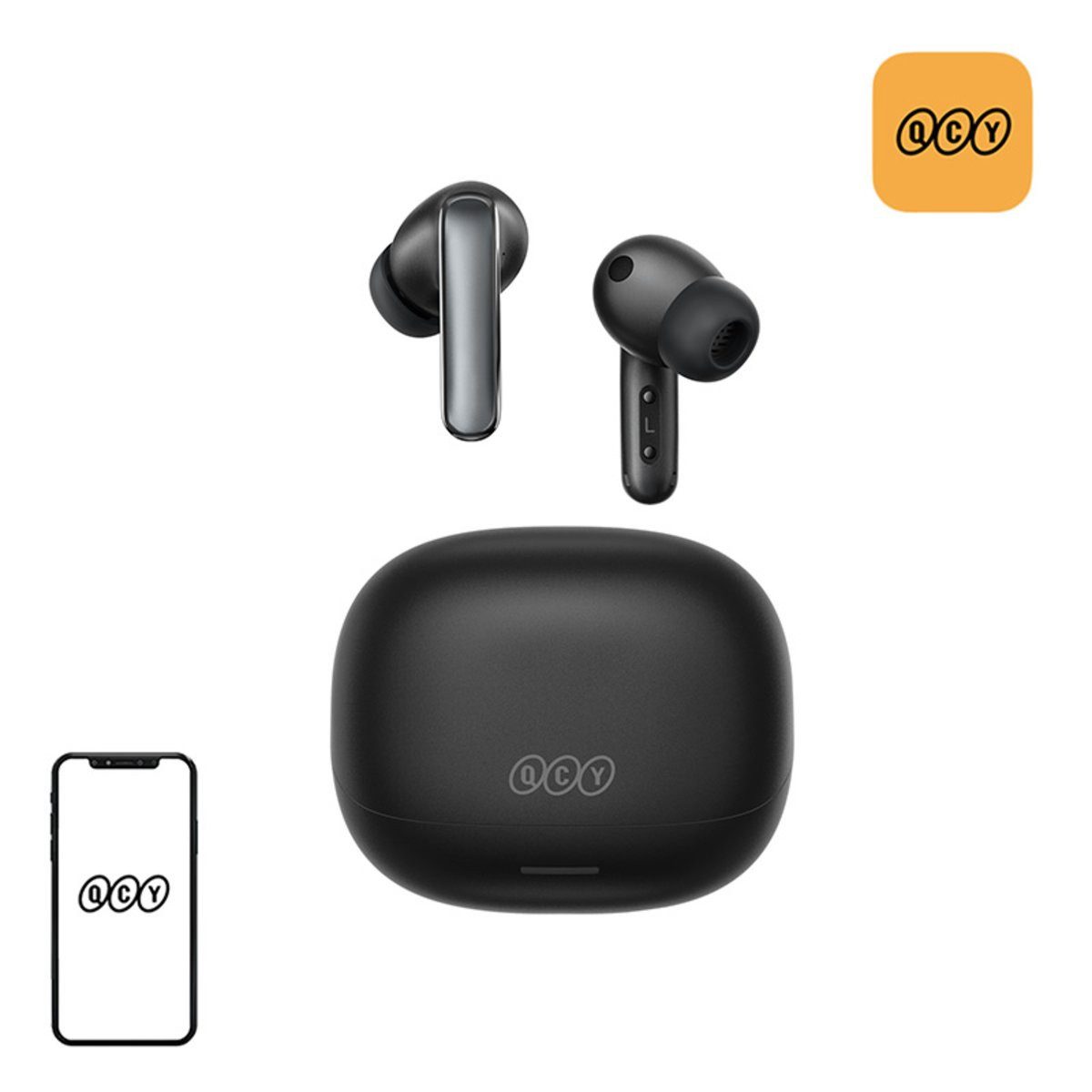 QCY QCY Melobuds N65 kabellose Ohrhörer (schwarz) In-Ear-Kopfhörer