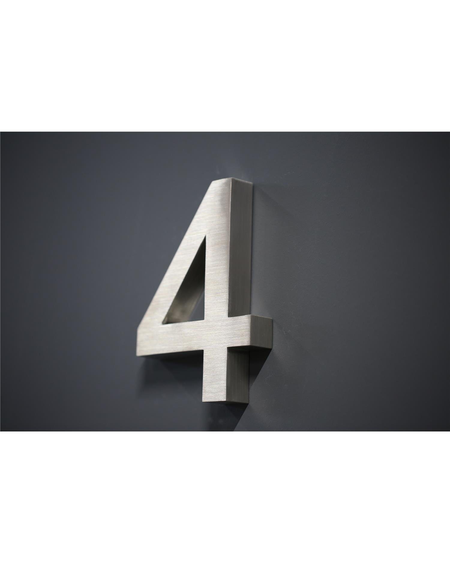 V2A Edelstahl rostfrei Montagematerial, 1-St), Briefkasten matt (inkl. Premium V2A H20cmxT3cm gebürstet Steelboxx 3D Design in - Edelstahl Arial Optik: Hausnummer Material:
