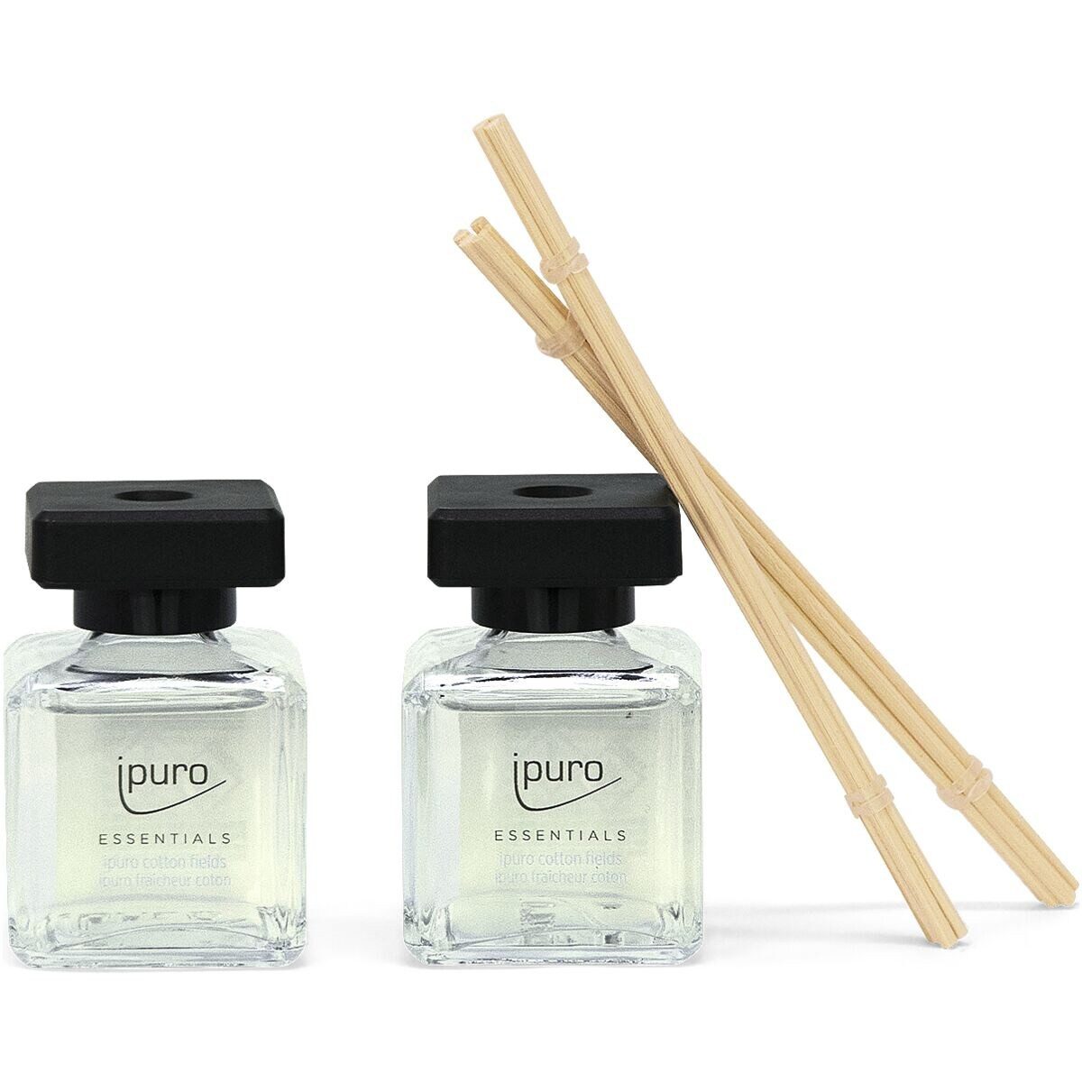 IPURO Raumduft Cotton Fields, 2x 50 ml, Glasflakon mit Rattan-Holzstäbchen