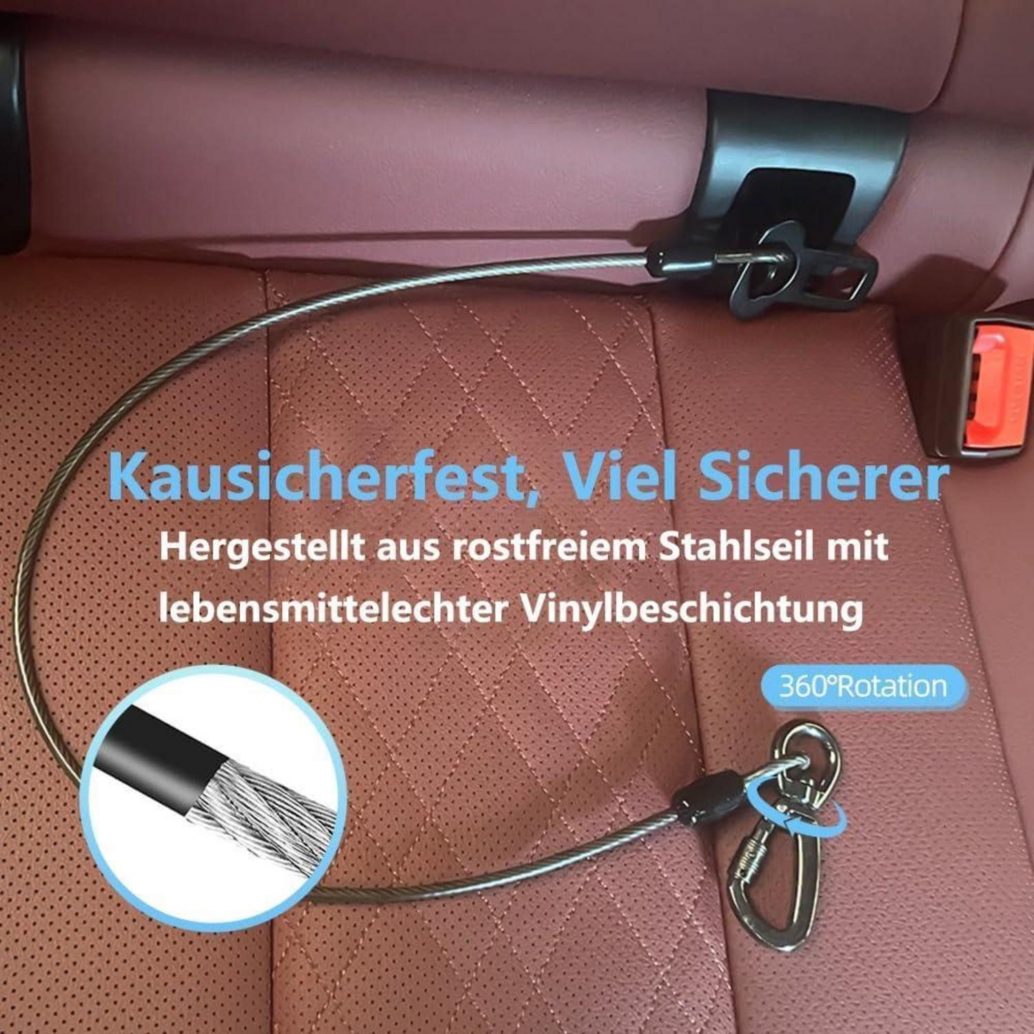 LuxusKollektion Autohundegeschirr Hunde Sicherheitsgurt Anschnallgurt Auto 16 inch 40 CM Lila