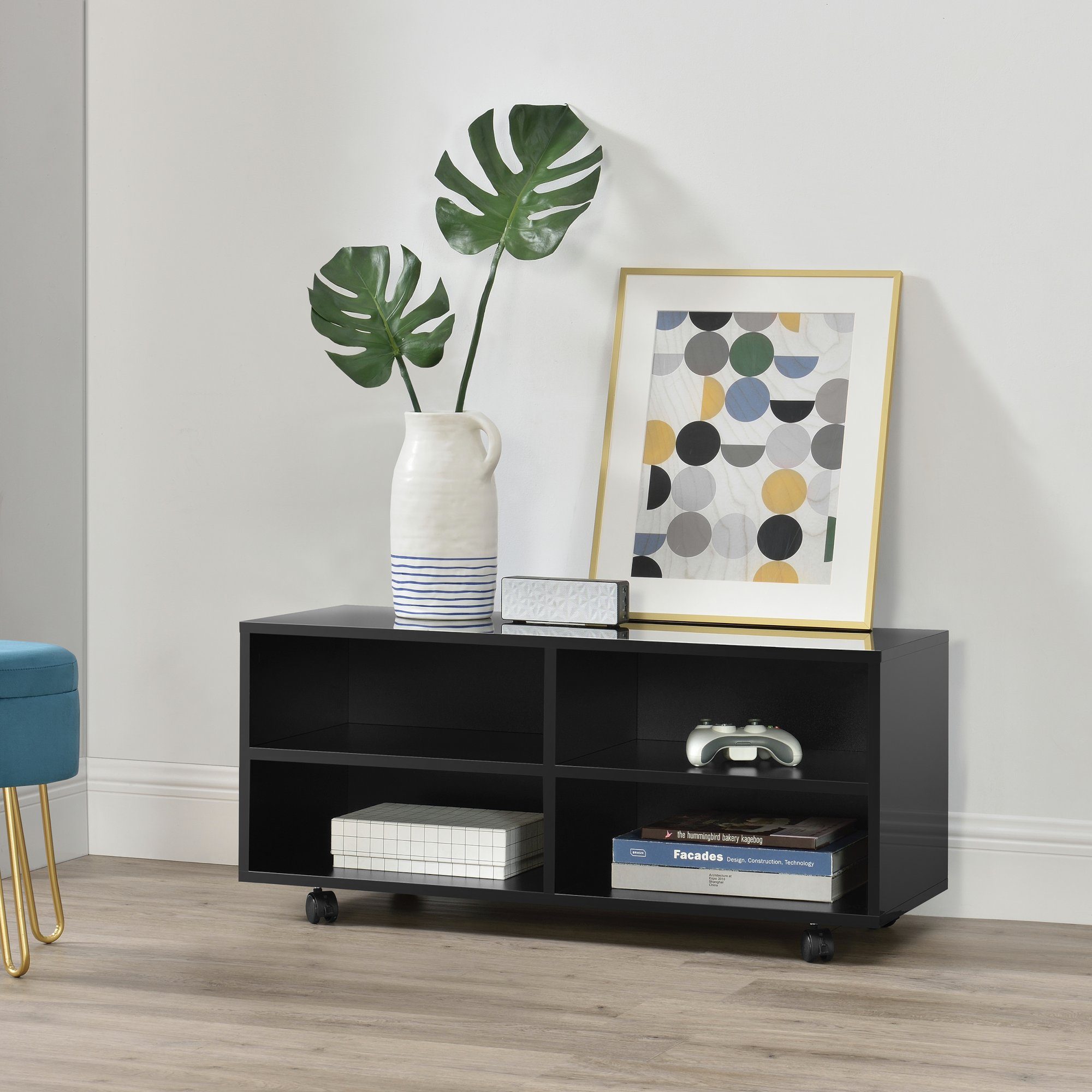 en.casa Lowboard, »Gränne« Rollbares Regal 90x35x41cm günstig online kaufen