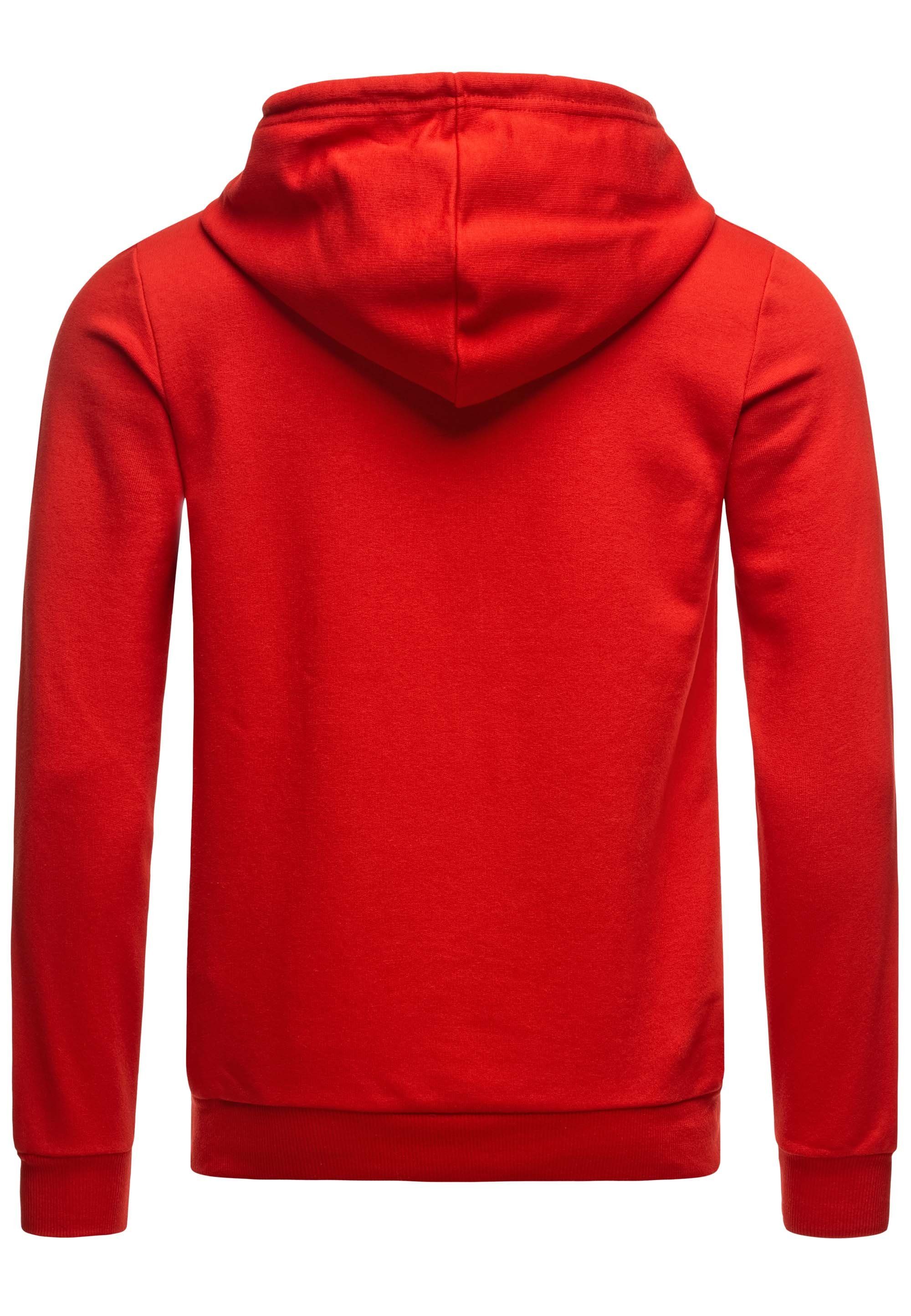 RedBridge Kapuzensweatshirt Hoodie mit Kängurutasche Qualität Premium Rot