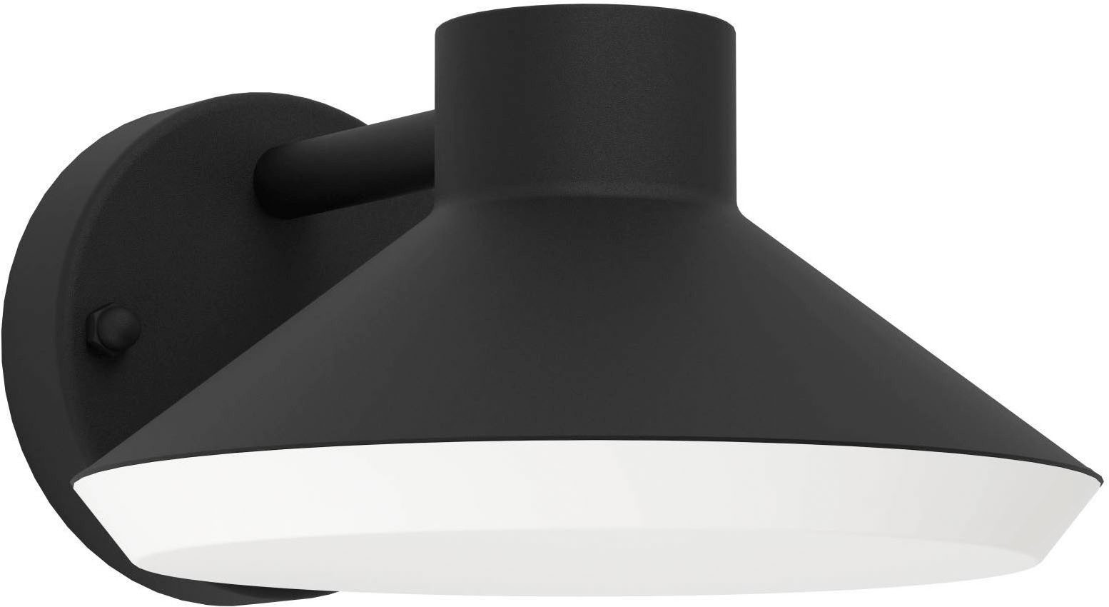 EGLO Wandleuchte Ninnarella Wandlampe, Außenbeleuchtung, Metall und Kunststoff, IP44, LED fest integriert, Wand-/Deckenleuchte - L20,5 x H11 x AL24 cm - schwarz - 1X4,6W inkl.