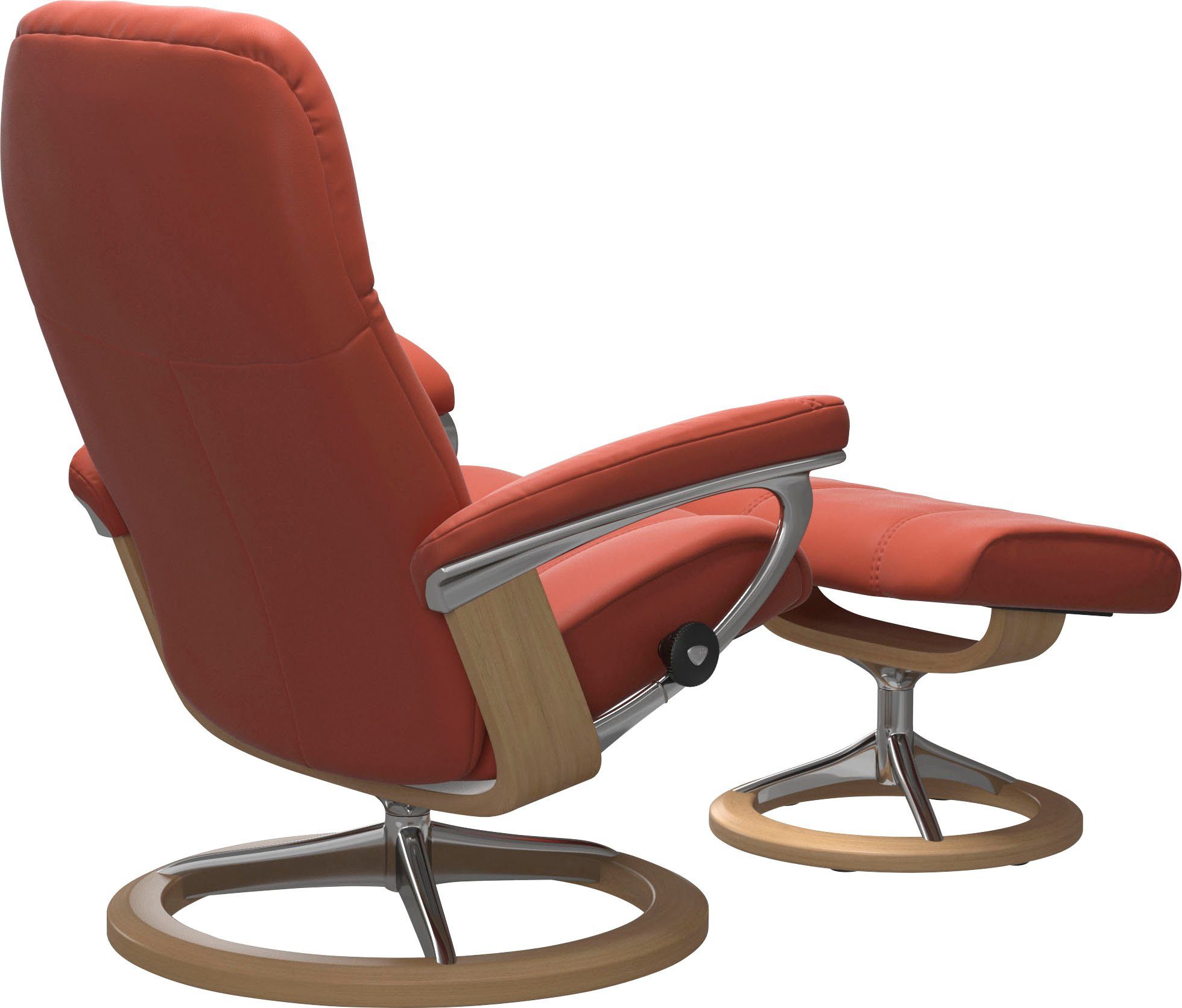 Stressless® Relaxsessel Consul (Set, Relaxsessel mit Hocker), mit Hocker, mit Signature Base, Größe M, Gestell Eiche