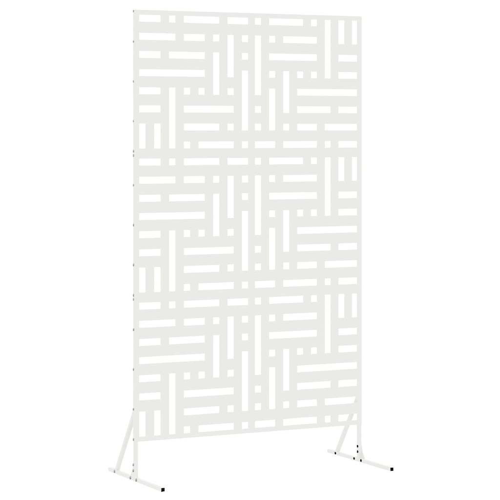 vidaXL Gartenzaun Sichtschutz Weiß 100 x 50 x 180 cm Stahl, (1-St)