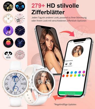 Lige Smartwatch (1,32 Zoll, Android iOS), Damen Bluetooth Telefonanrufe 110 Sport Modus Fitness Activity Tracker