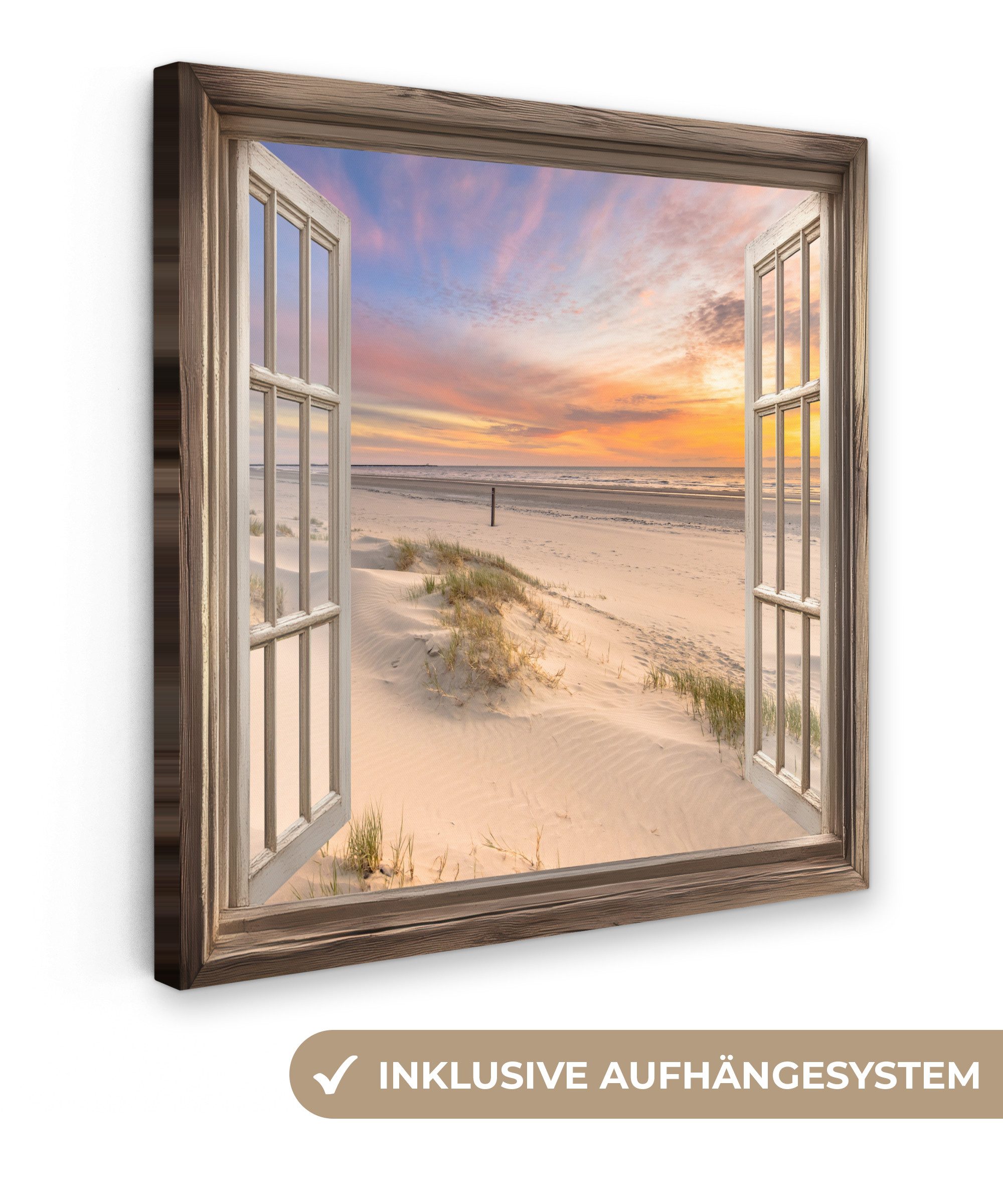 OneMillionCanvasses® Leinwandbild Aussicht - Strand - Dünen - Natur - Lands günstig online kaufen