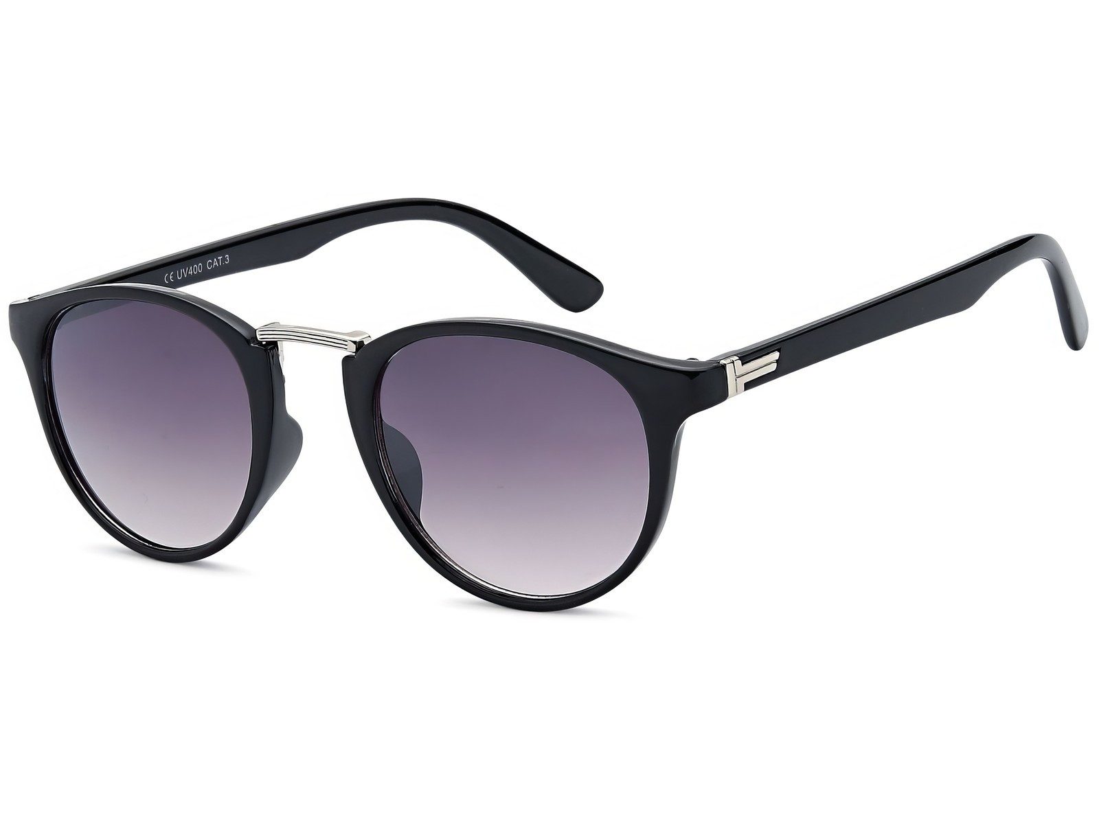 styleBREAKER Sonnenbrille Sonnenbrille mit runden Gläsern und Metall Nasens günstig online kaufen