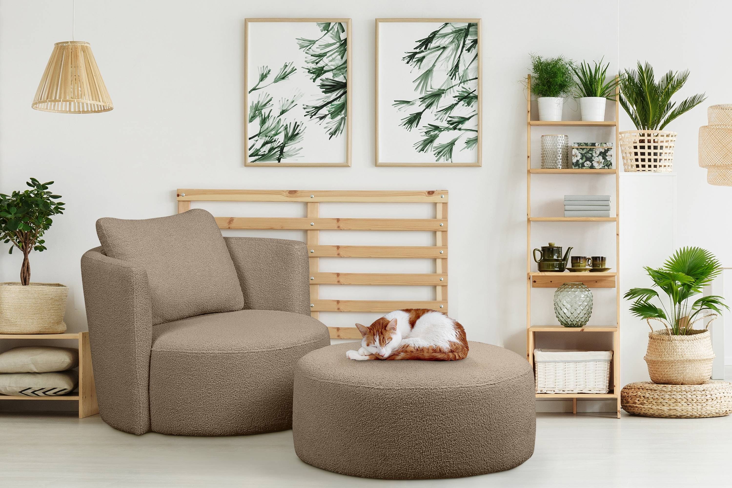 KONSIMO® Drehsessel RAGGI Sessel mit Sitzhocker, günstig online kaufen