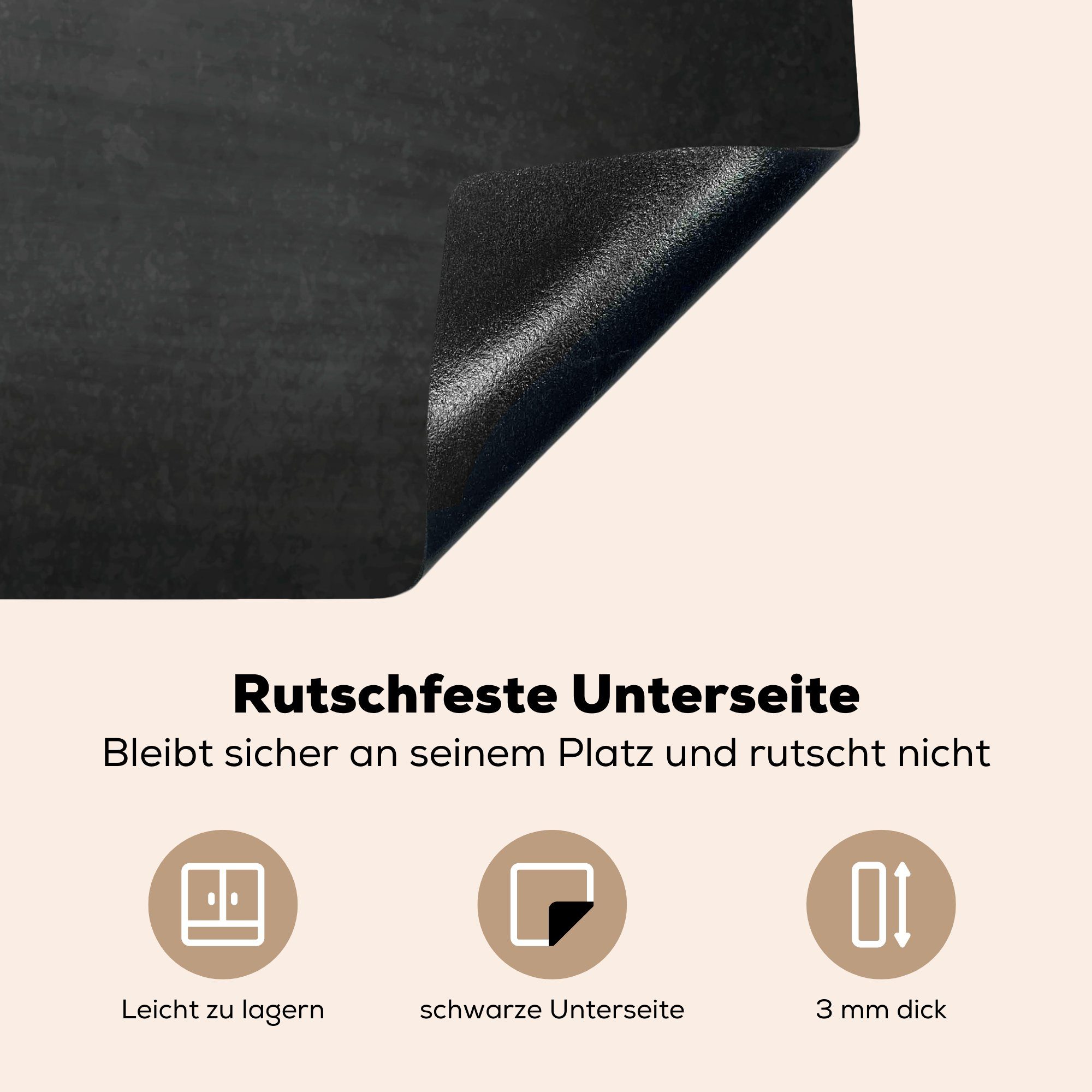 Österreich, Illustration tlg), Schwarz-weiße Ceranfeldabdeckung, (1 78x78 Vinyl, von MuchoWow für Arbeitsplatte küche cm, Herdblende-/Abdeckplatte