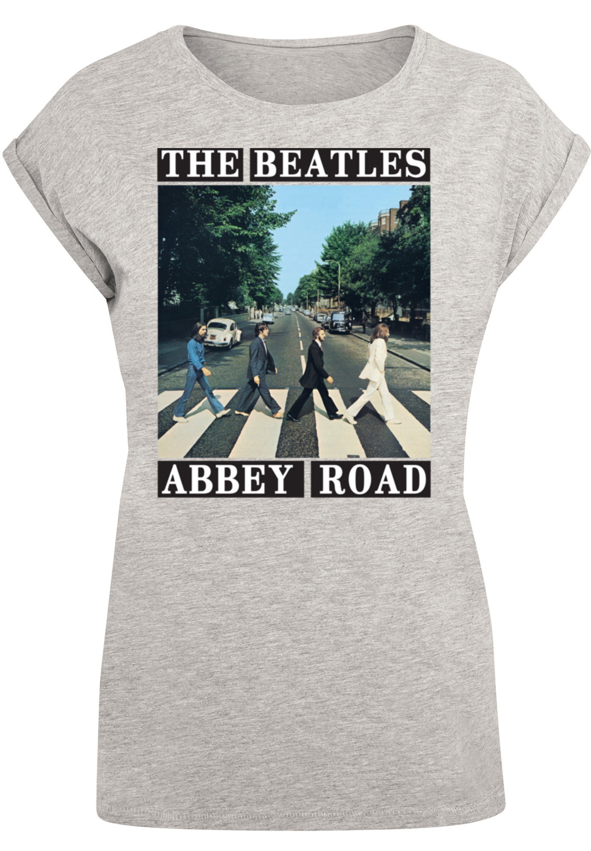 F4NT4STIC T-Shirt The Beatles Band Abbey Road Print, Das Model ist 170 cm  groß und trägt Größe M