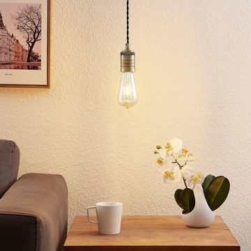 Lindby Hängeleuchte Gurima, dimmbar, Leuchtmittel nicht inklusive, Metall, messing antik, 1 flammig, E27, Deckenlampe, Esstischlampe