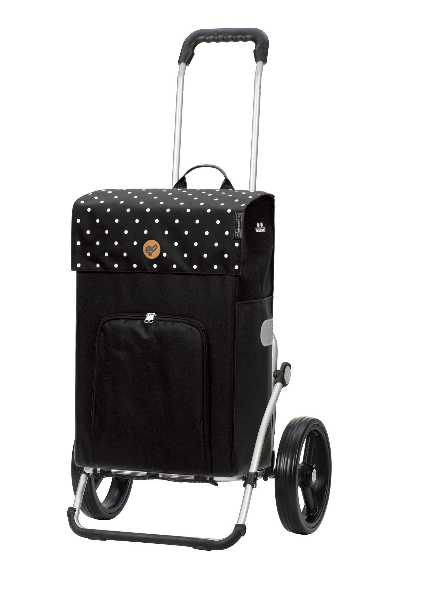 Andersen Einkaufstrolley Andersen Royal Shopper 25 cm 3-Speichenrad Malit schwarz Thermofach