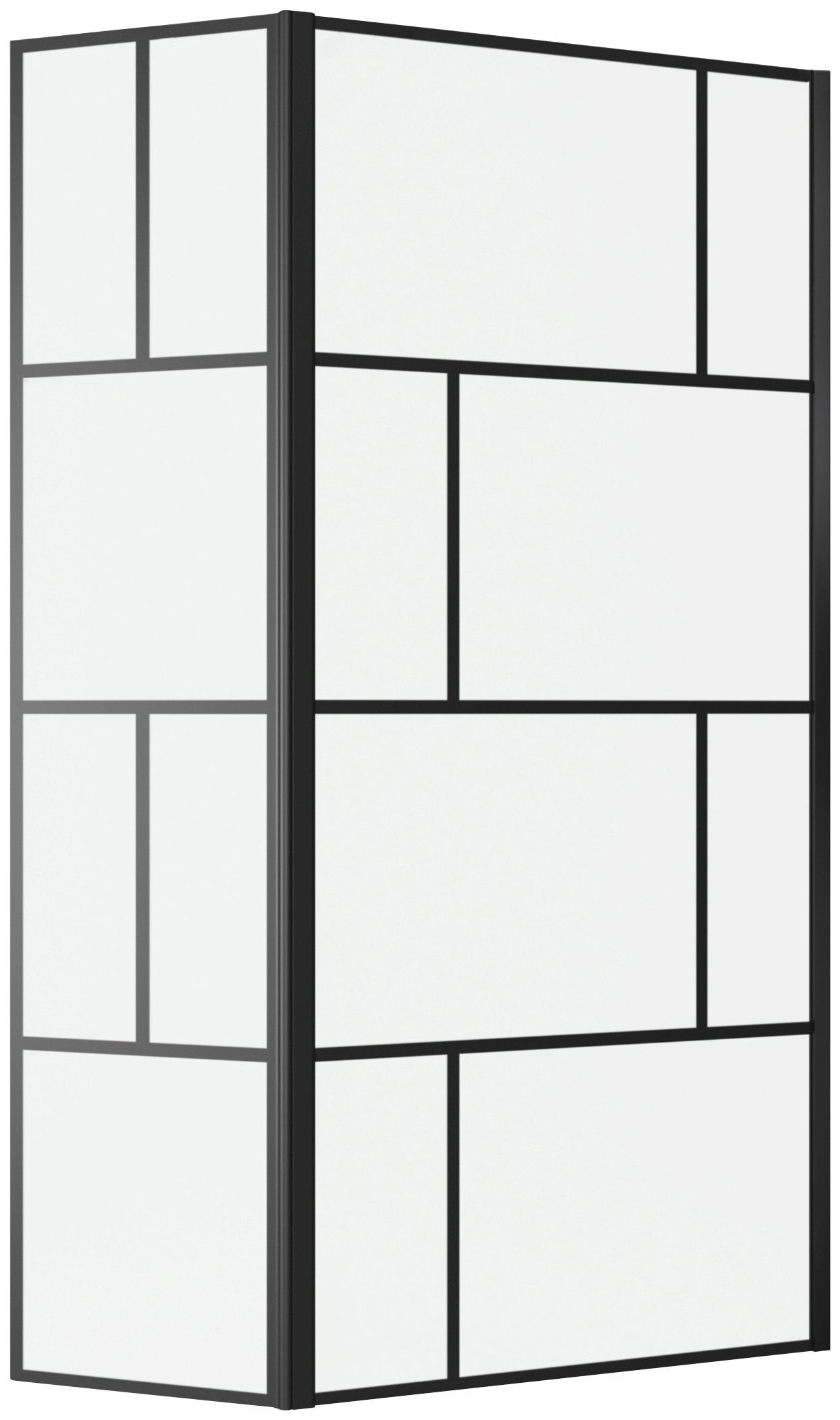 Marwell Walk-in-Dusche Bricks, Einscheibensicherheitsglas, (3 tlg), mit schwingbaren Flügel, ohne Haltestange, 90+40 x 195 cm