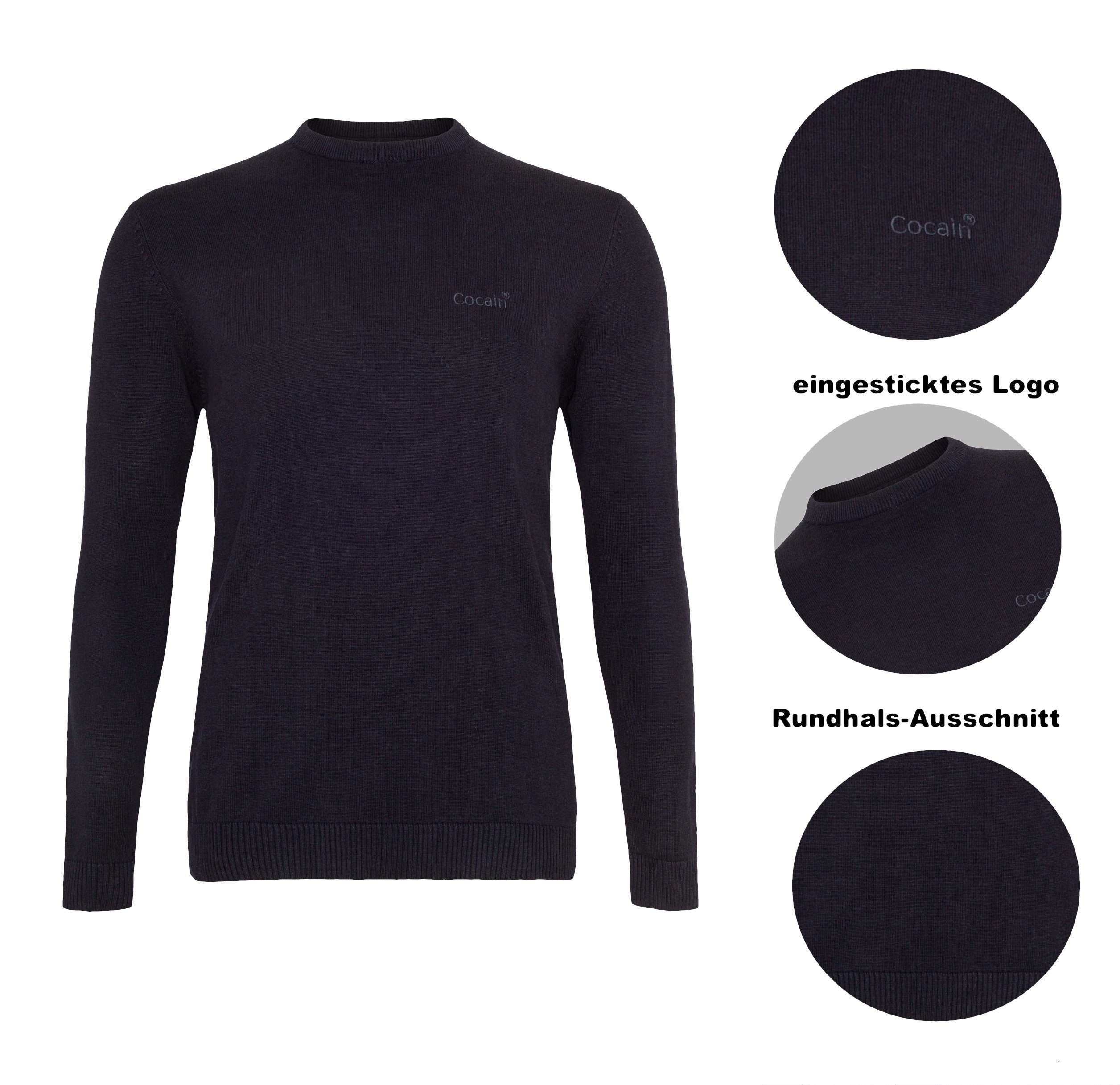 Strickpullover Damen 100% Baumwolle Rundhals dünnes Feinstrick