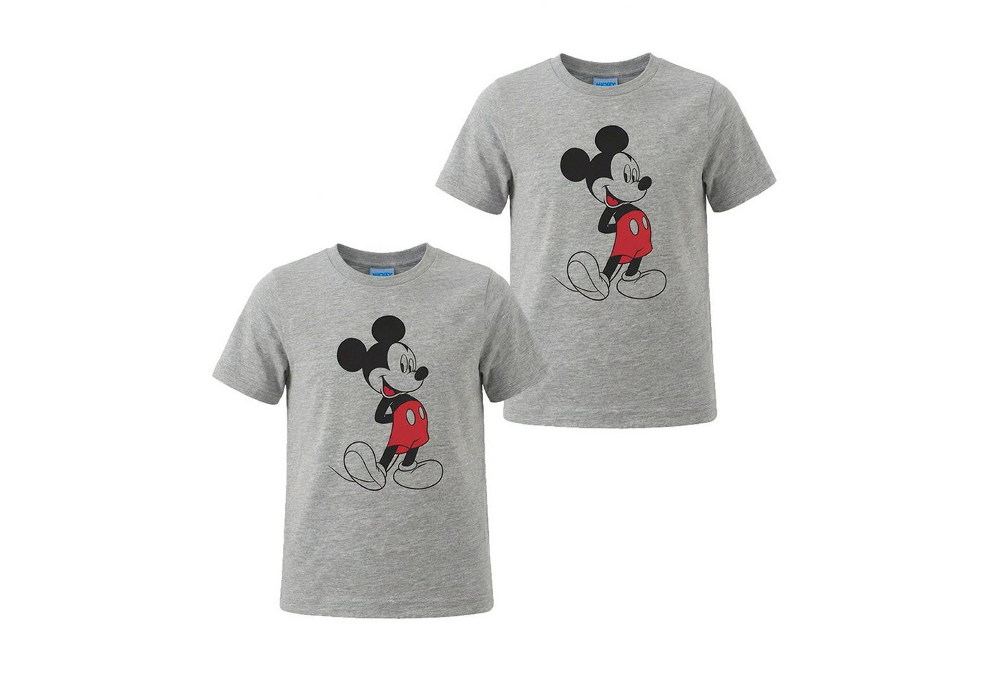 ONOMATO! T-Shirt Mickey Kinder Jungen Shirt in Grau 2er Pack