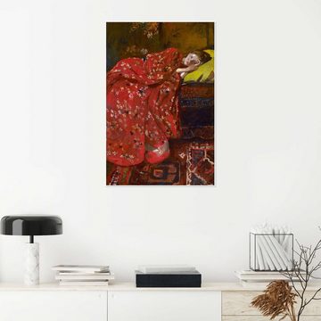 Posterlounge Poster Georg-Hendrik Breitner, Der rote Kimono, Orientalisches Flair Malerei