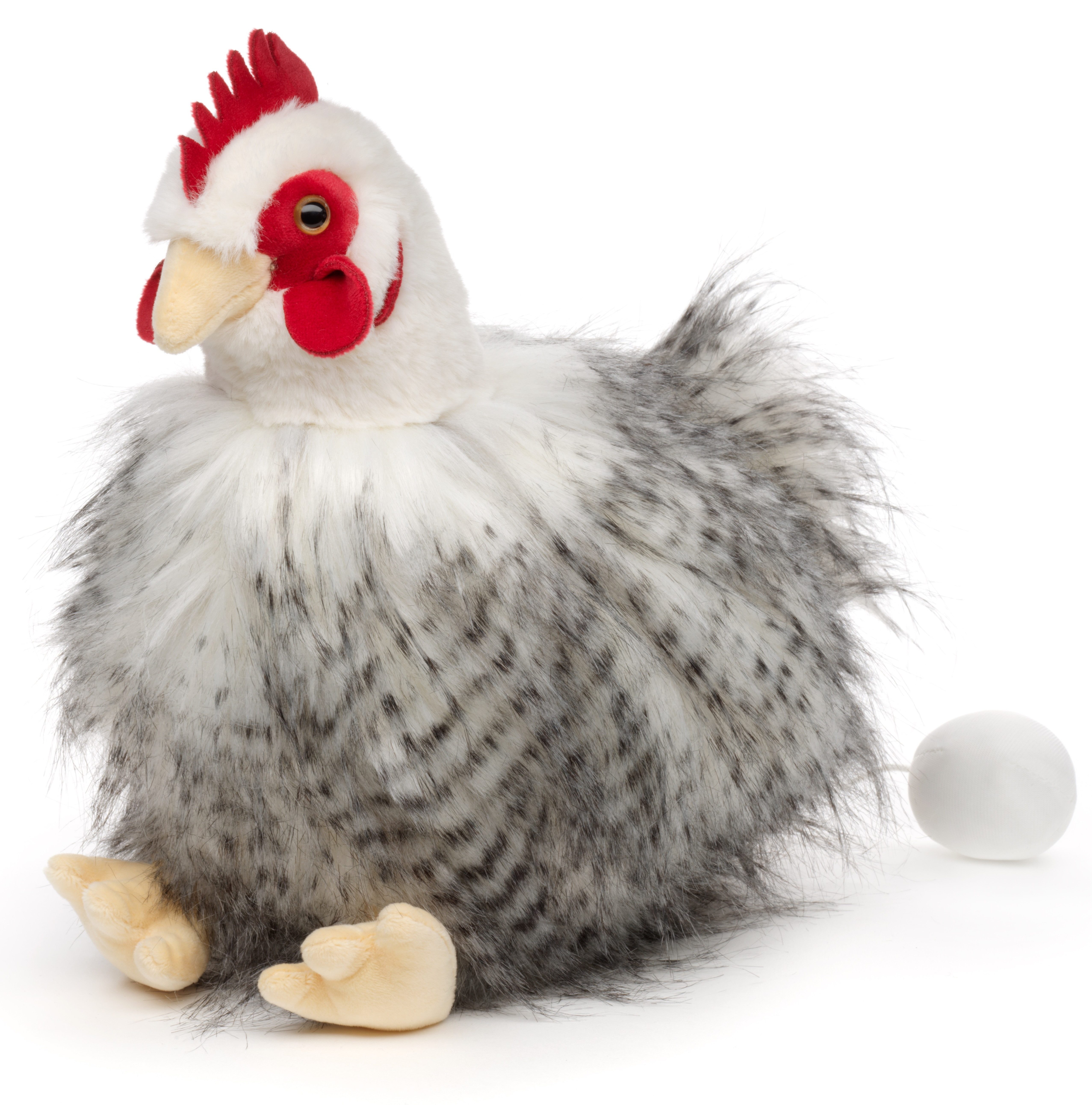 Uni-Toys Kuscheltier Henne, sitzend - ohne/mit Ei - 25 cm (Höhe) - Plüschtier, zu 100 % recyceltes Füllmaterial