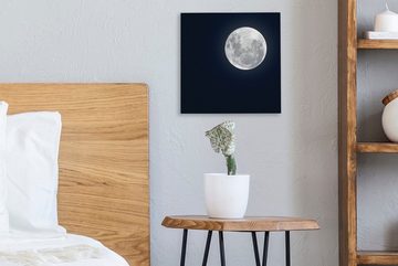 OneMillionCanvasses® Leinwandbild Mond - Himmel - Nacht, (1 St), Leinwand Bilder für Wohnzimmer Schlafzimmer