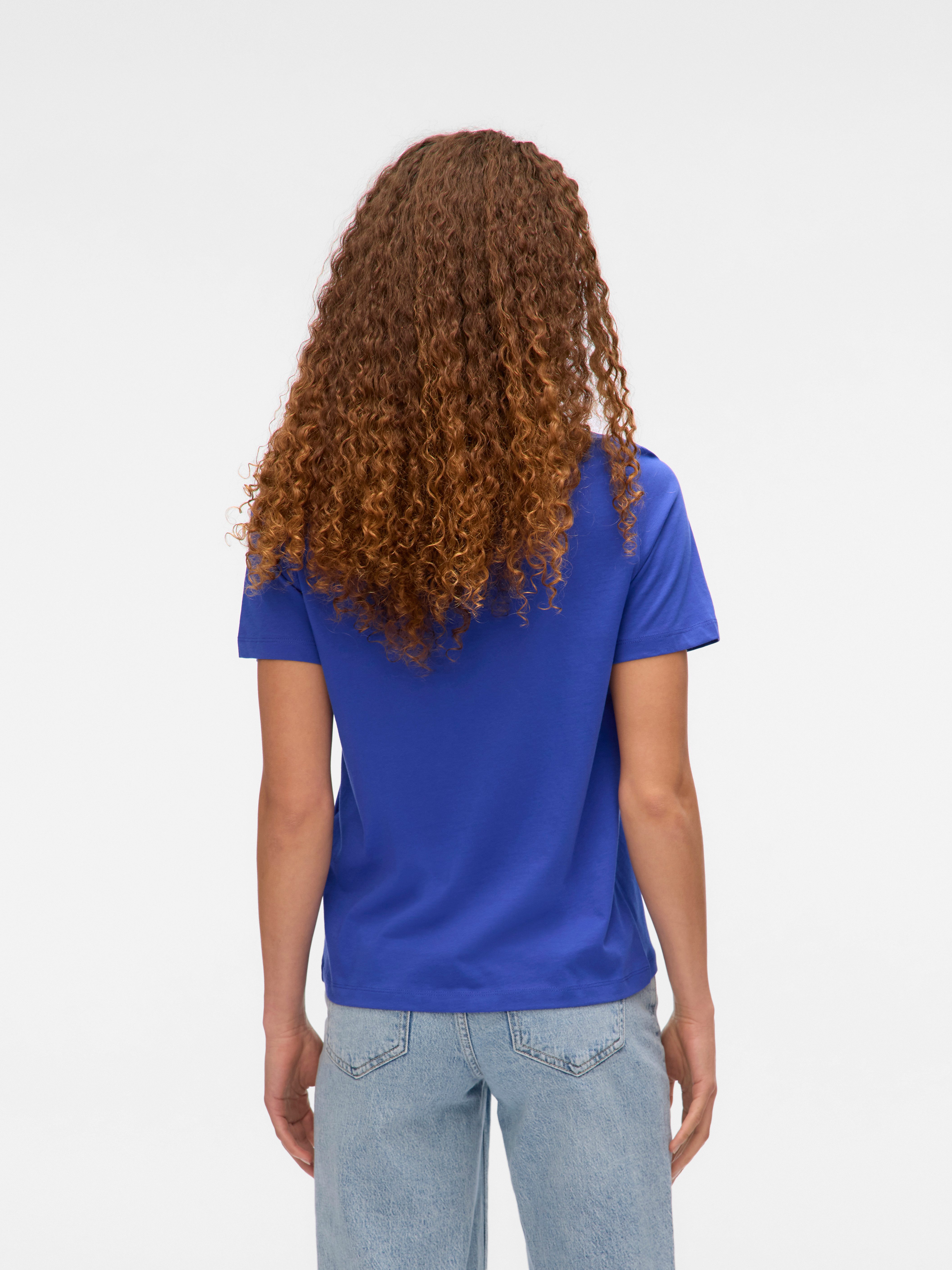 Vero Moda Kurzarmshirt VMPAULINA SS T-SHIRT GA JRS NOOS Baumwolle, regular fit