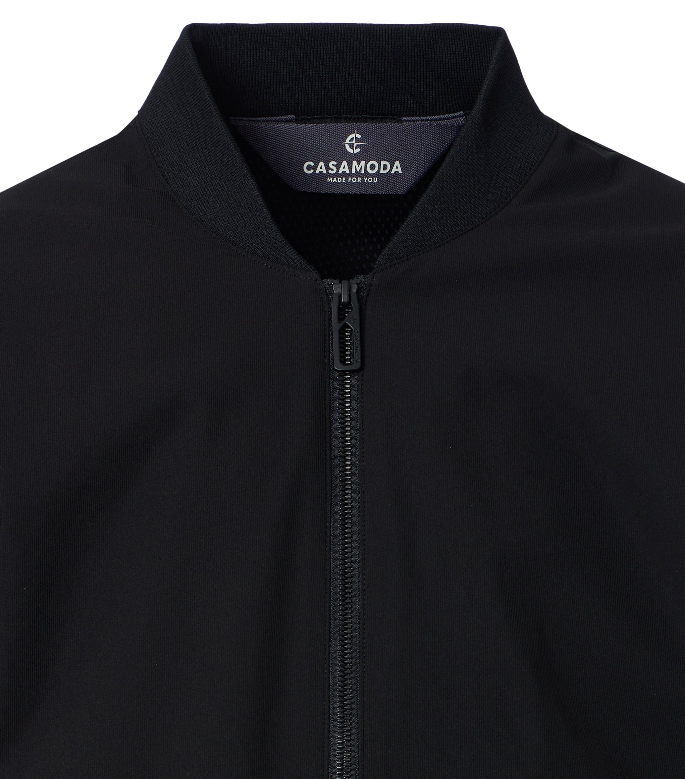 CASAMODA Blouson CASAMODA Outdoor-Blouson Collegekragen Zipper Regular Schwarz