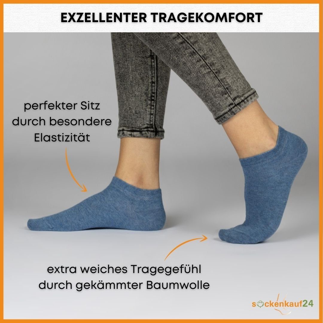 (Jeans, Herren sockenkauf24 47-50) 70102T WP Socken drückende gekämmter Premium & Naht - Sneaker Paar 10 Baumwolle Line) Sneakersocken (Exclusive ohne Damen aus