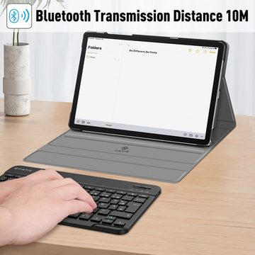 Fintie Tablet-Hülle + Tastatur für Samsung Galaxy Tab A9 Plus 11'' 2023 SM-X210/X216/X218, Keyboard Cover mit Magnetisch Abnehmbarer Deutscher Bluetooth Tastatur