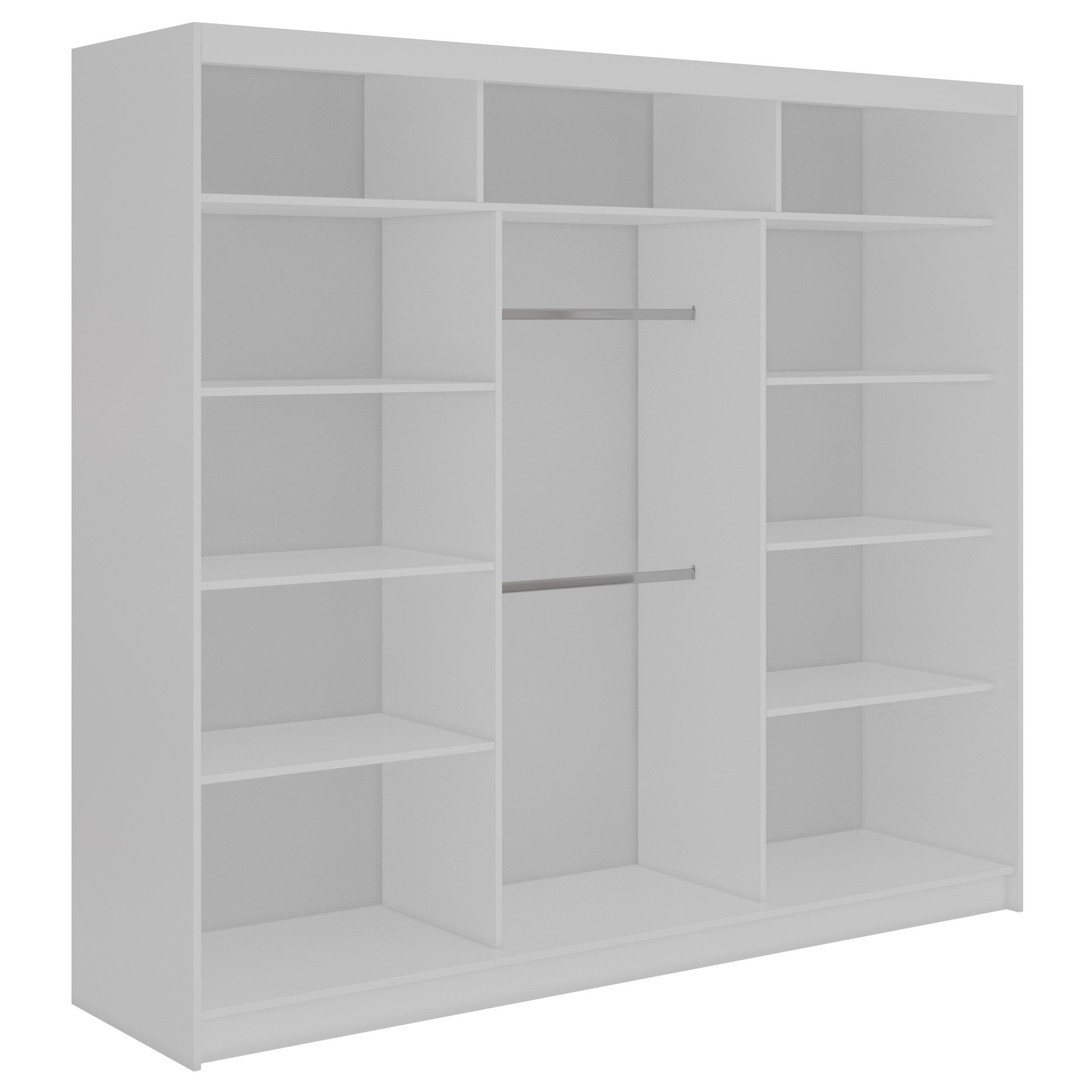MKS MÖBEL Schiebetürenschrank MACEDONIA 240 (Set, Wäscheschrank, mit Einlegeböden) Schwebetürenschrank 240 cm, Platzsparend, optional Schubladen – Bild 5 von 5
