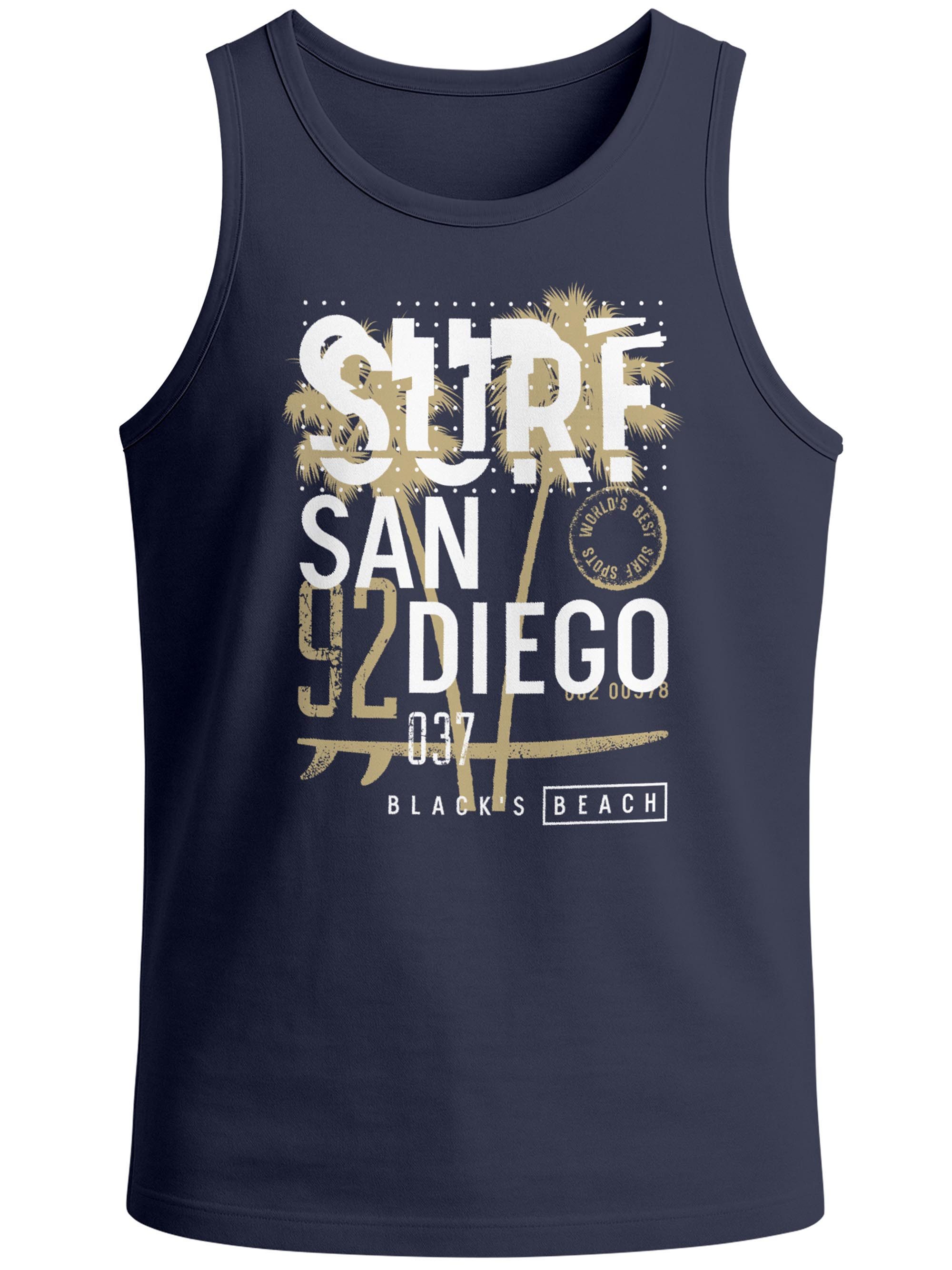 Neverless Tanktop Herren Tank-Top Surf Design San Diego Palmen Beach Strand Sommer mit Print – Bild 4 von 5