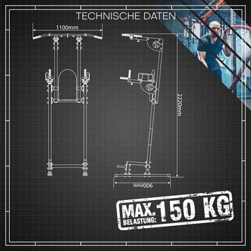 K-SPORT Kraftstation Stationäre Klimmzugstange + Dip Station, (Kraftstation mit Pull-Up Bar & Dip Stange, Kraftturm & Klimmzugturm bis 150 kg belastbar), Made in EU!