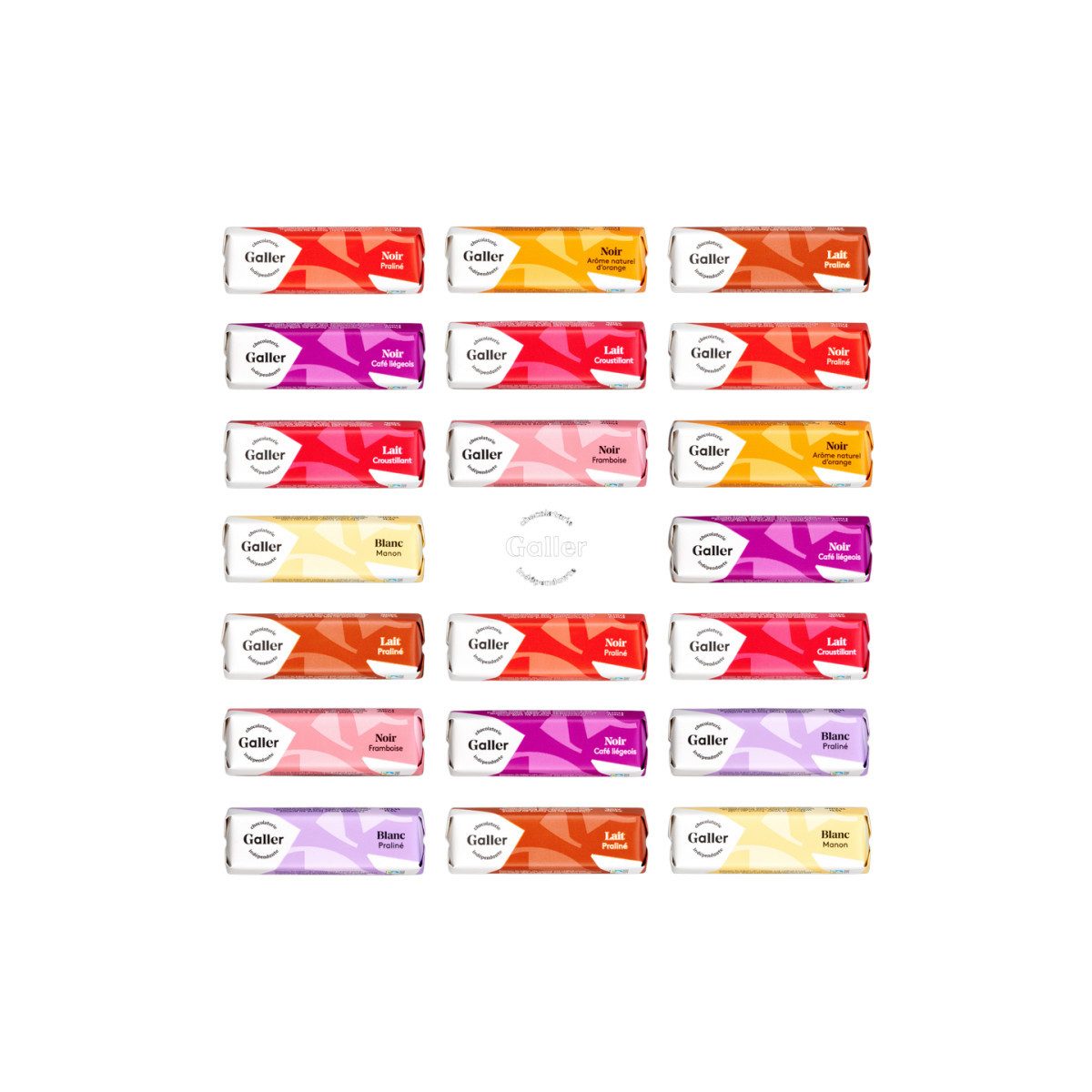 Galler Schokolade Galler Mini Batons Assortment Geschenkbox Miniriegel, 20 Stk.