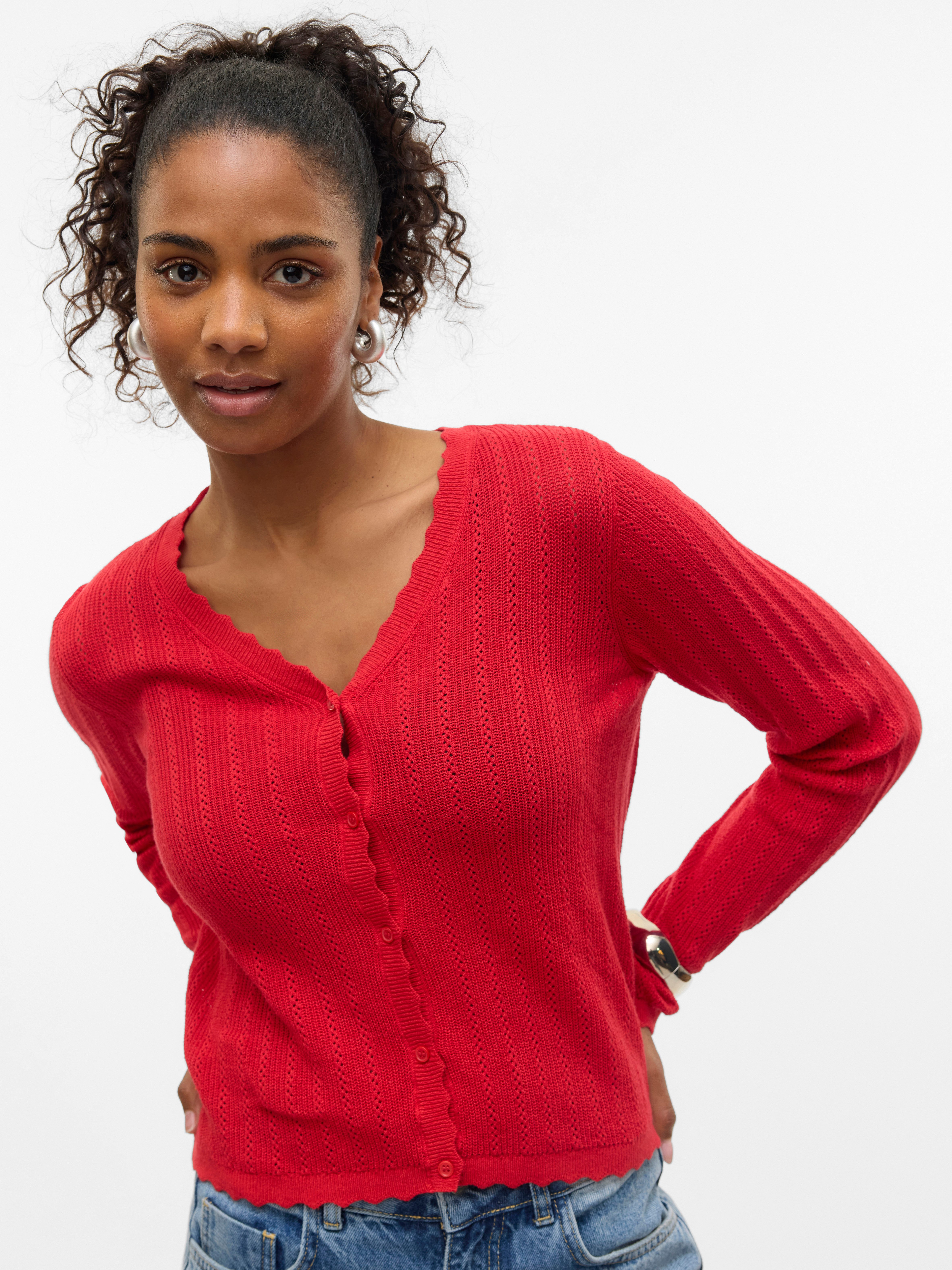 Vero Moda Strickjacke VMLUXLIGHT POINTELLE LS günstig online kaufen