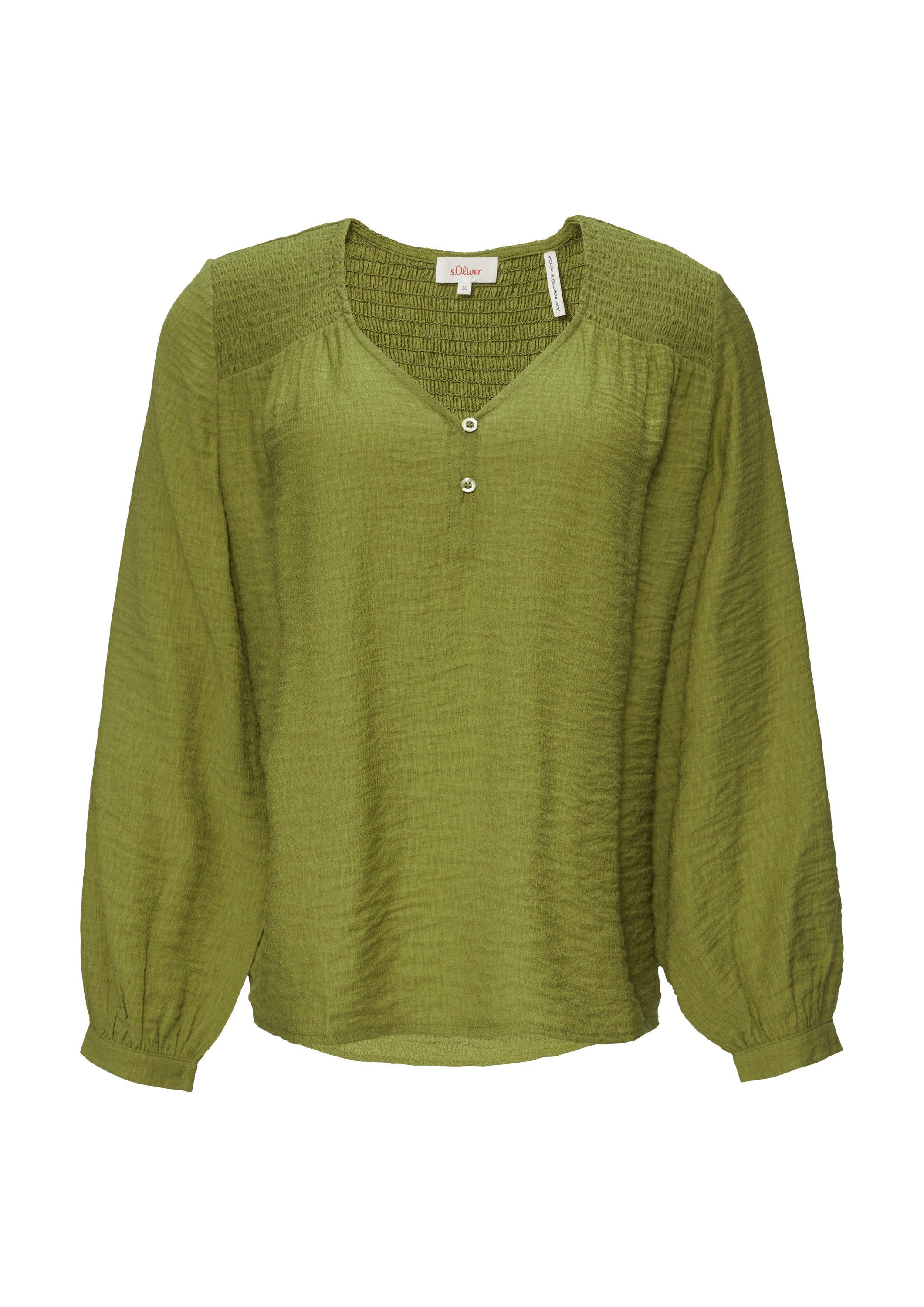 s.Oliver Langarmbluse Bluse Strukturierte Bluse aus günstig online kaufen
