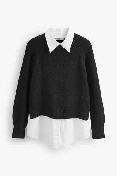 Next 2-in-1-Pullover Pullover im Hemd-Lagenlook (1-tlg)