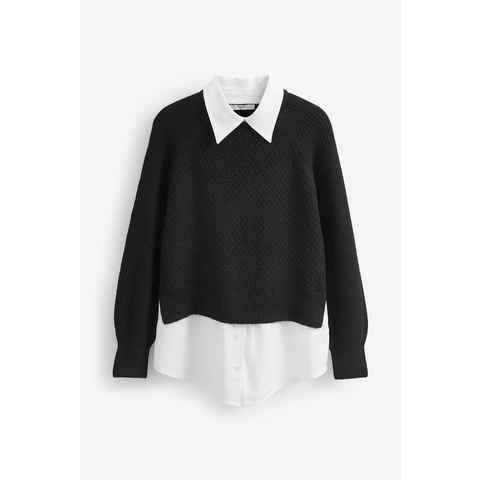 Next 2-in-1-Pullover Pullover im Hemd-Lagenlook (1-tlg)