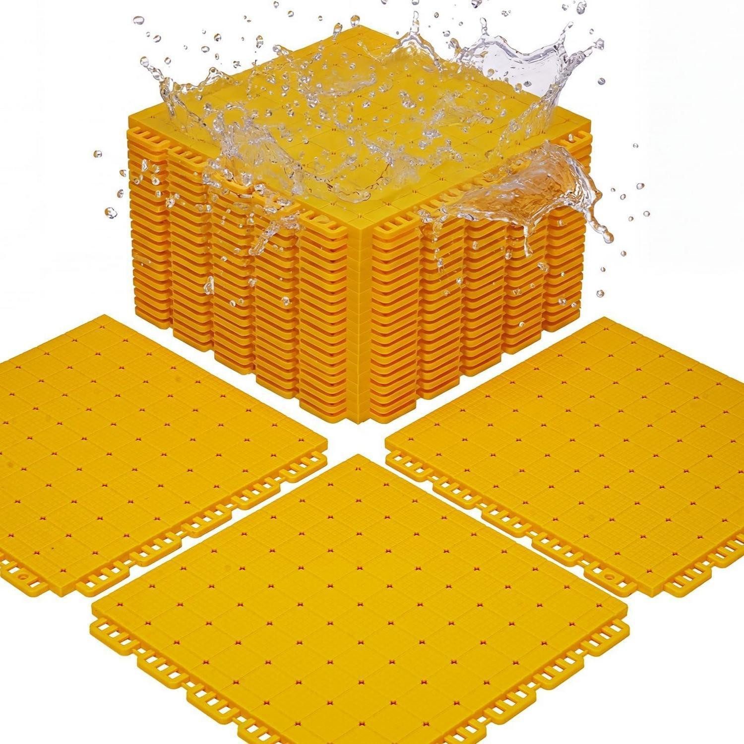 LuxusKollektion Trainingsmatte Sportmatte Puzzlematte Set Gelb 24 STK (24-St)