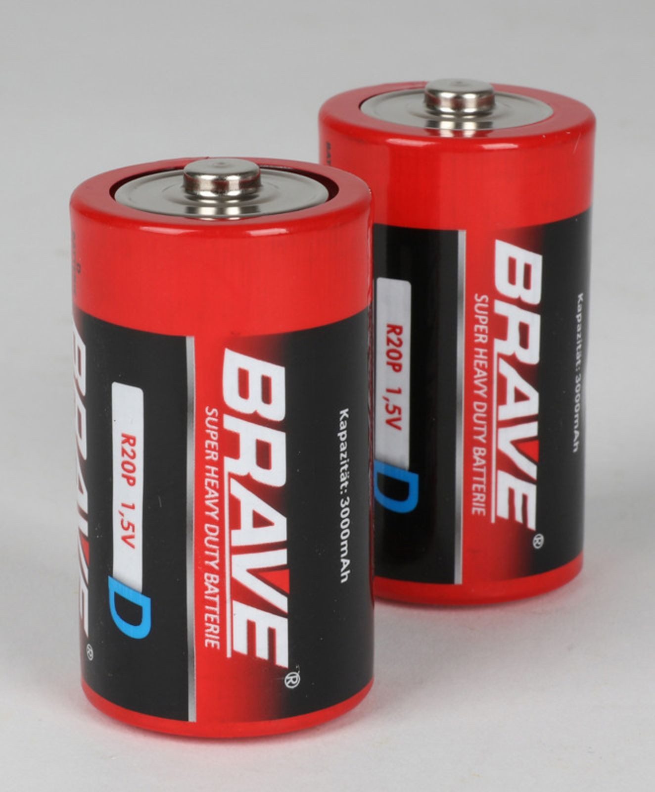 BURI Mono Batterien R20 – 2er-Pack – BRAVE – 1,5 V Batterie, (2 St)