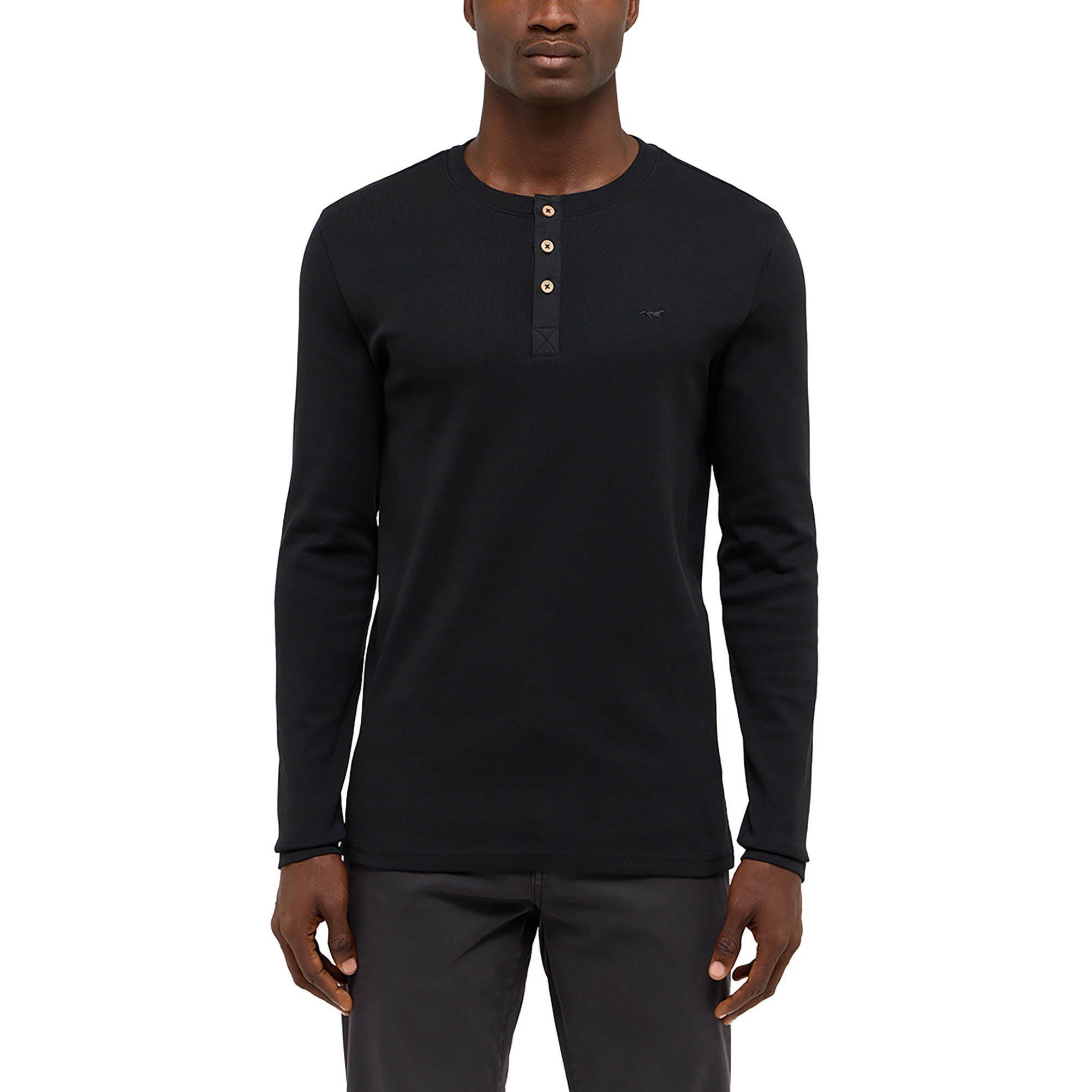 MUSTANG T-Shirt Herren Longsleeve 2er Pack Baumwolle (Packung, 2er Pack)