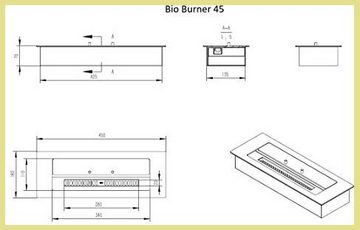 GLOW FIRE Echtfeuer-Dekokamin Ethanolbrenner BIO Burner 45, mit Heizleistung, TÜV Zertifizierte Sicherheit