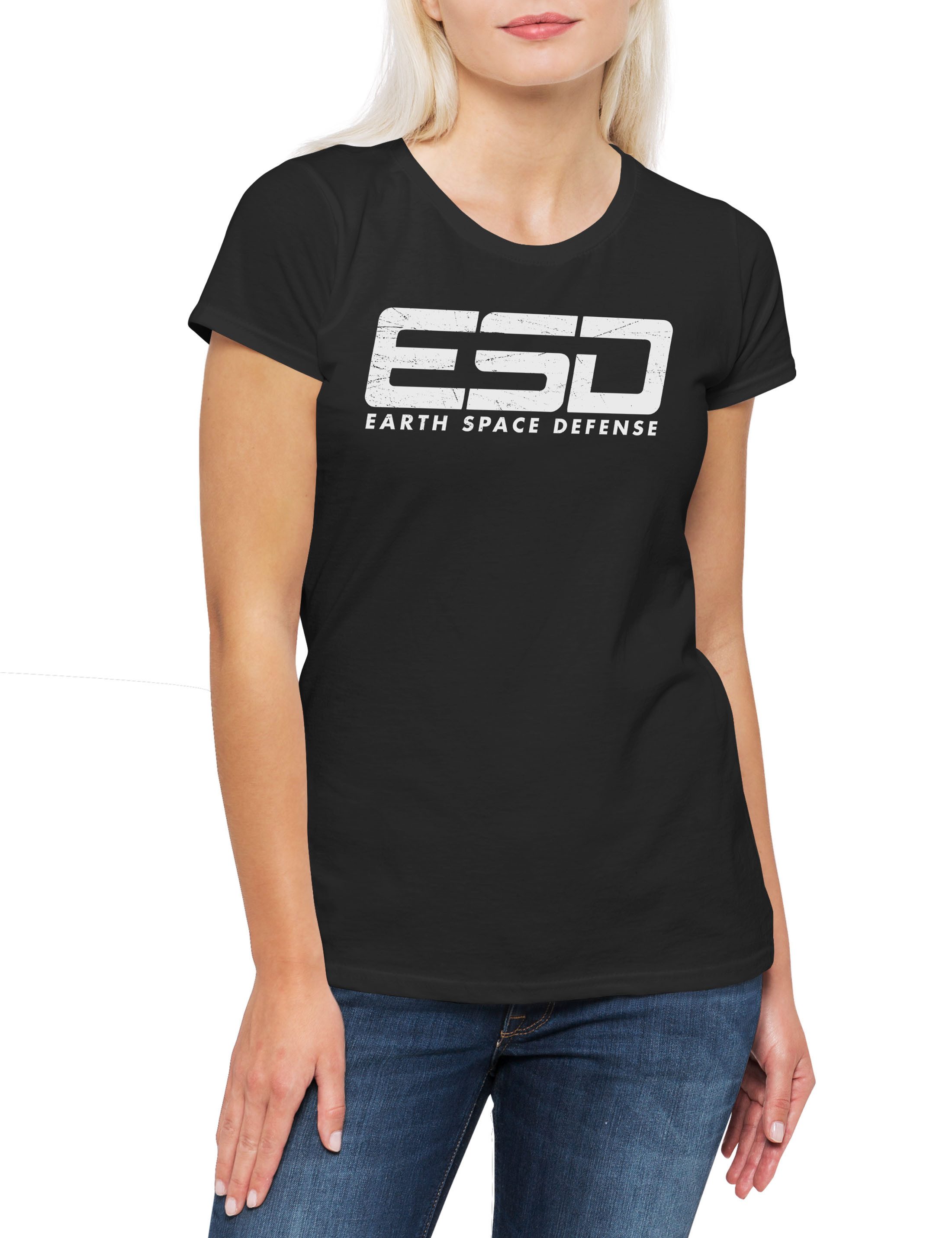 Print-Shirt Earth Space Defense Logo II Damen T-Shirt Invasion Independence Alien