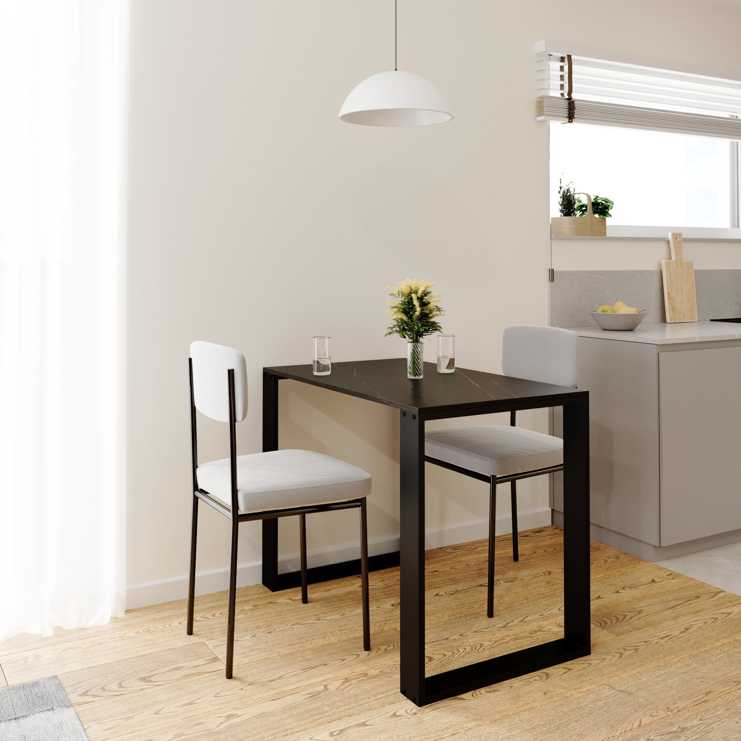 AKKE Esstisch, Esszimmertisch LOFT Schwarze Beinen günstig online kaufen