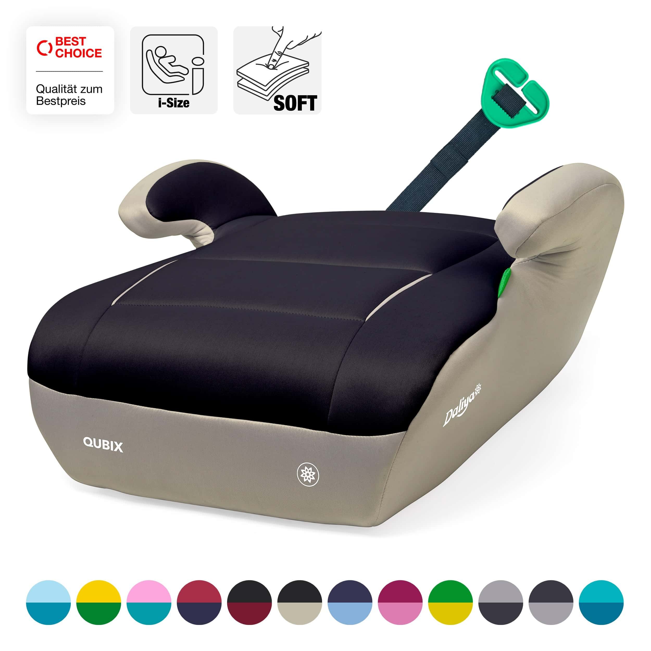 Daliya® Kindersitzerhöhung QUBIX I-Size Sitzerhöhung, Kindersitzerhöhung, Kindersitz, ab: ab 6 Jahre oder 125cm Körpergröße, bis: bis 12 Jahre oder 150cm Körpergröße, ab: 125 cm, bis: 150 cm, (Packung, 1-tlg), I-Size, Gurtfix, ergonomisch, weich, waschbar