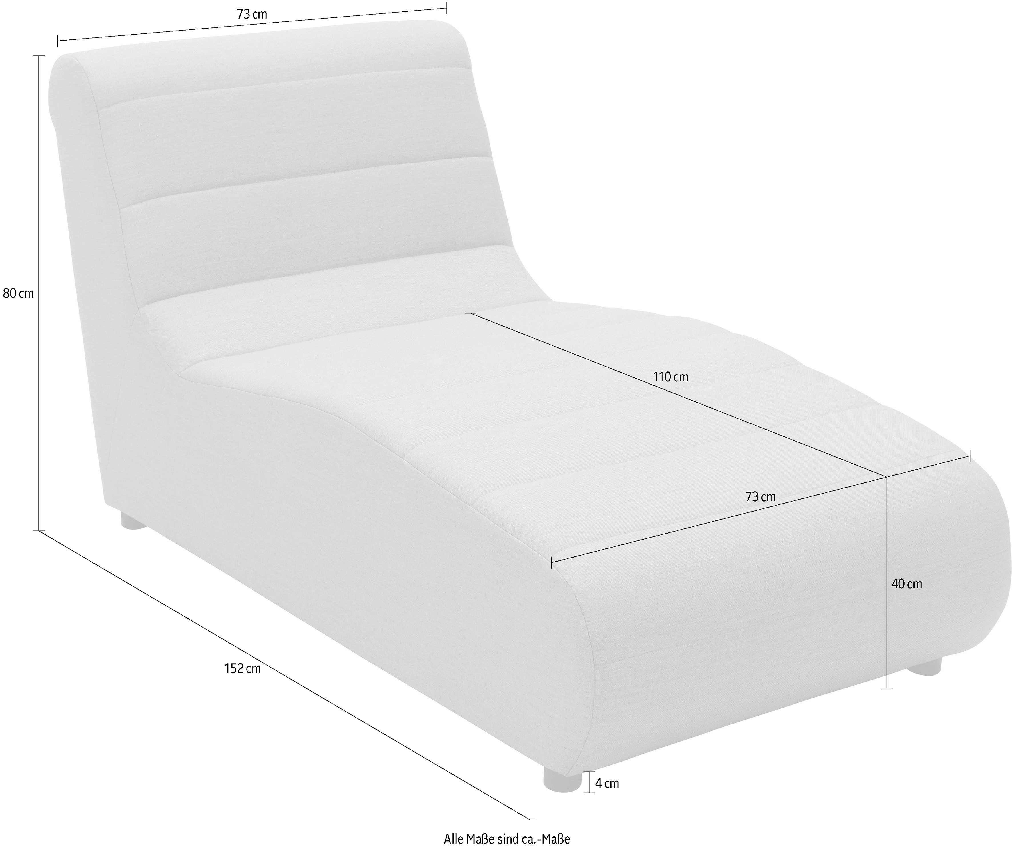 DOMO collection Sofaelement Soleil, pflegeleichter und wetterfester Bezug, Outdoor, besonderes Design und Formgebung, individuell erweiterbar