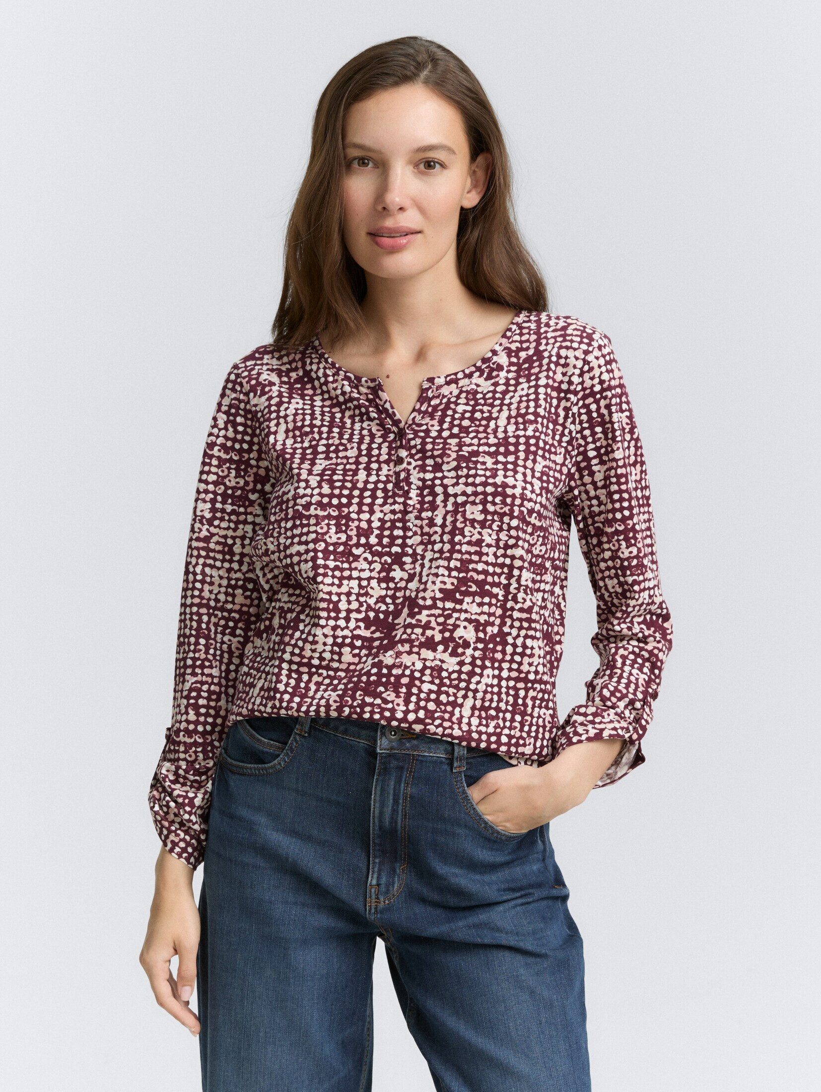 TOM TAILOR T-Shirt Henley Blusenshirt mit günstig online kaufen