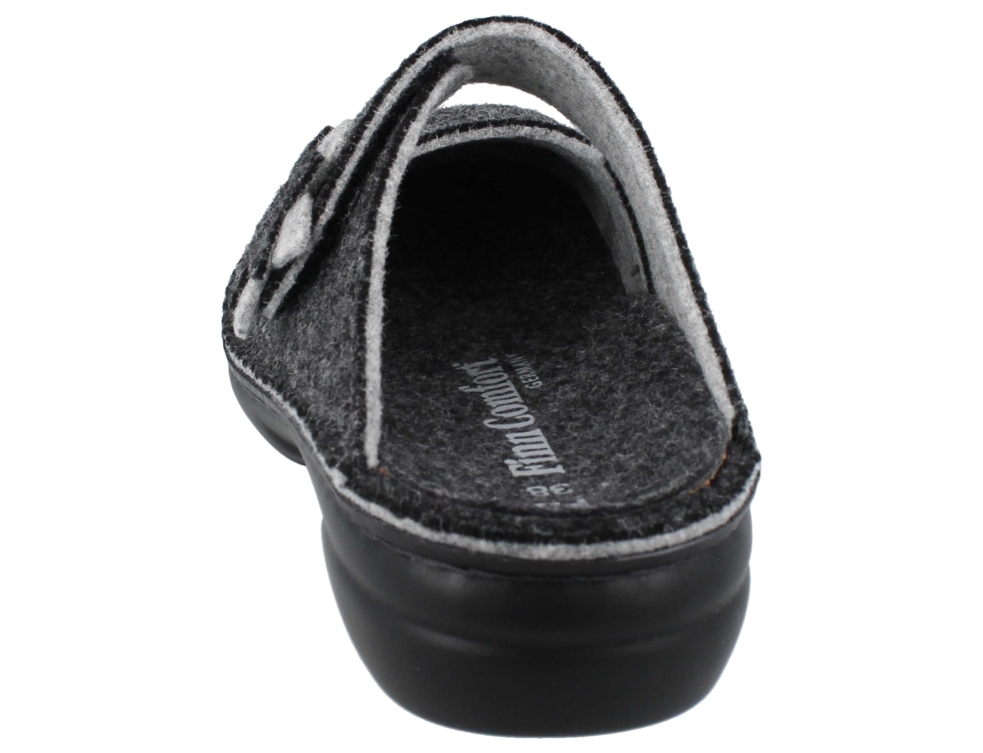 Finn Comfort FINN COMFORT Arlberg Damen Hausschuhe dunkelgrau Filz - Größe: 38 Clog Wechselfußbett