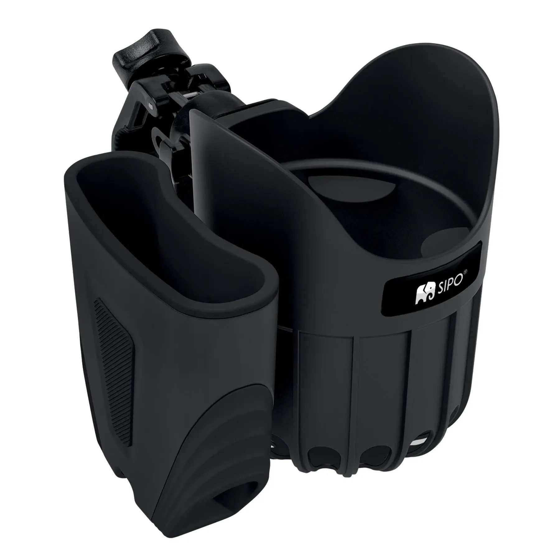 Sipo Kinderwagenaufsatz, 2-in-1 für Becher & Smartphone, 360° drehbar, Klemmmontage