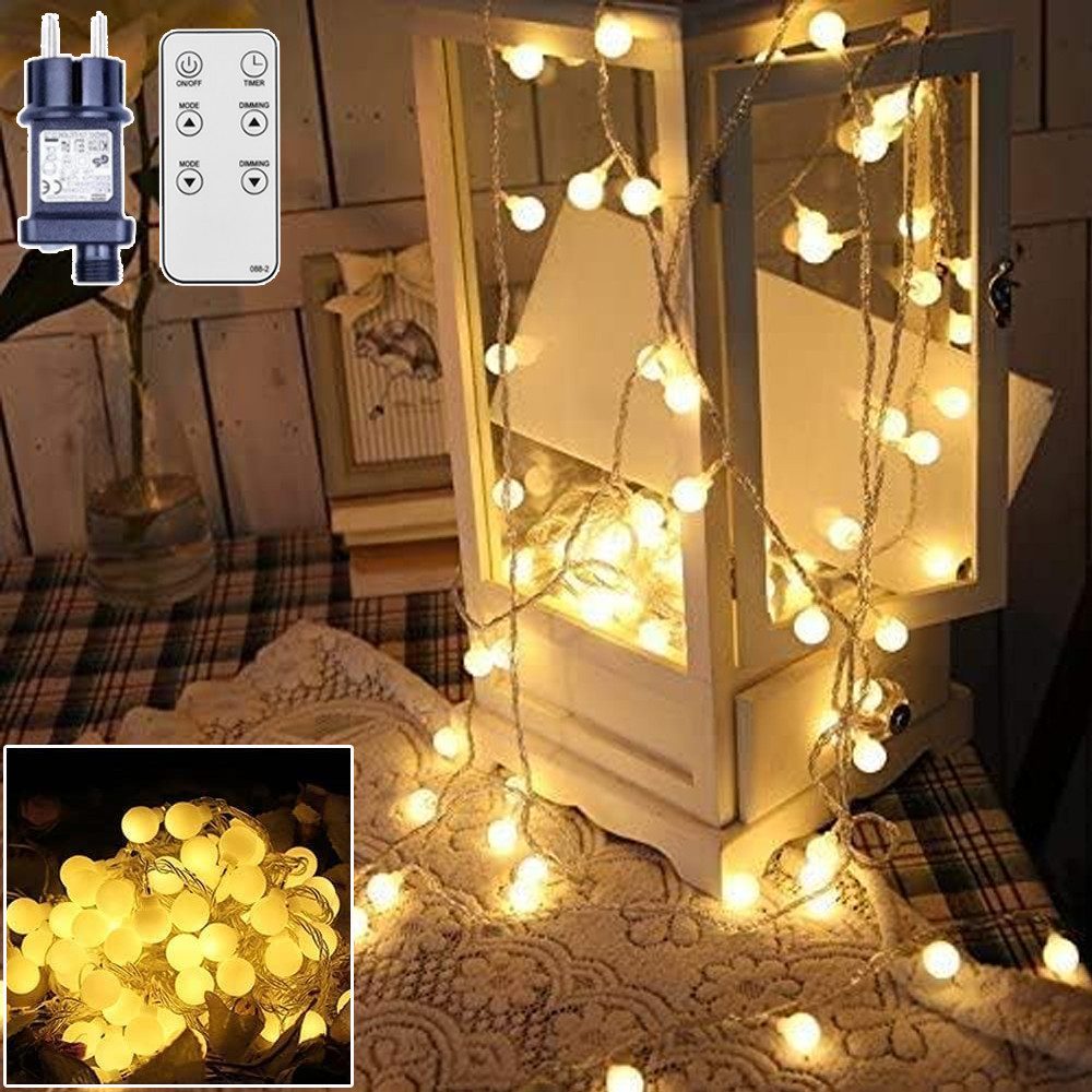 XERSEK LED-Lichterkette Globe 23M Strom Warmweiß IP44 Dimmbar Timer mit Fer günstig online kaufen