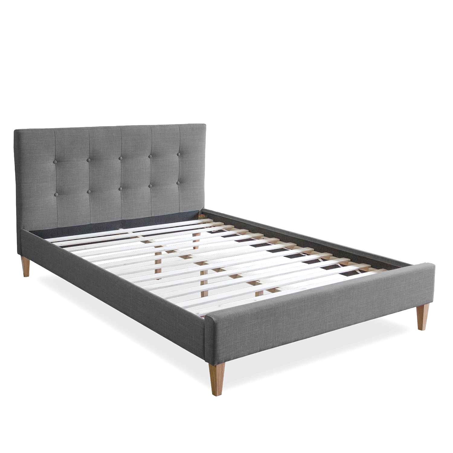 Homestyle4u Polsterbett 120x200 Doppelbett Bettgestell mit Kopfteil gestepp günstig online kaufen